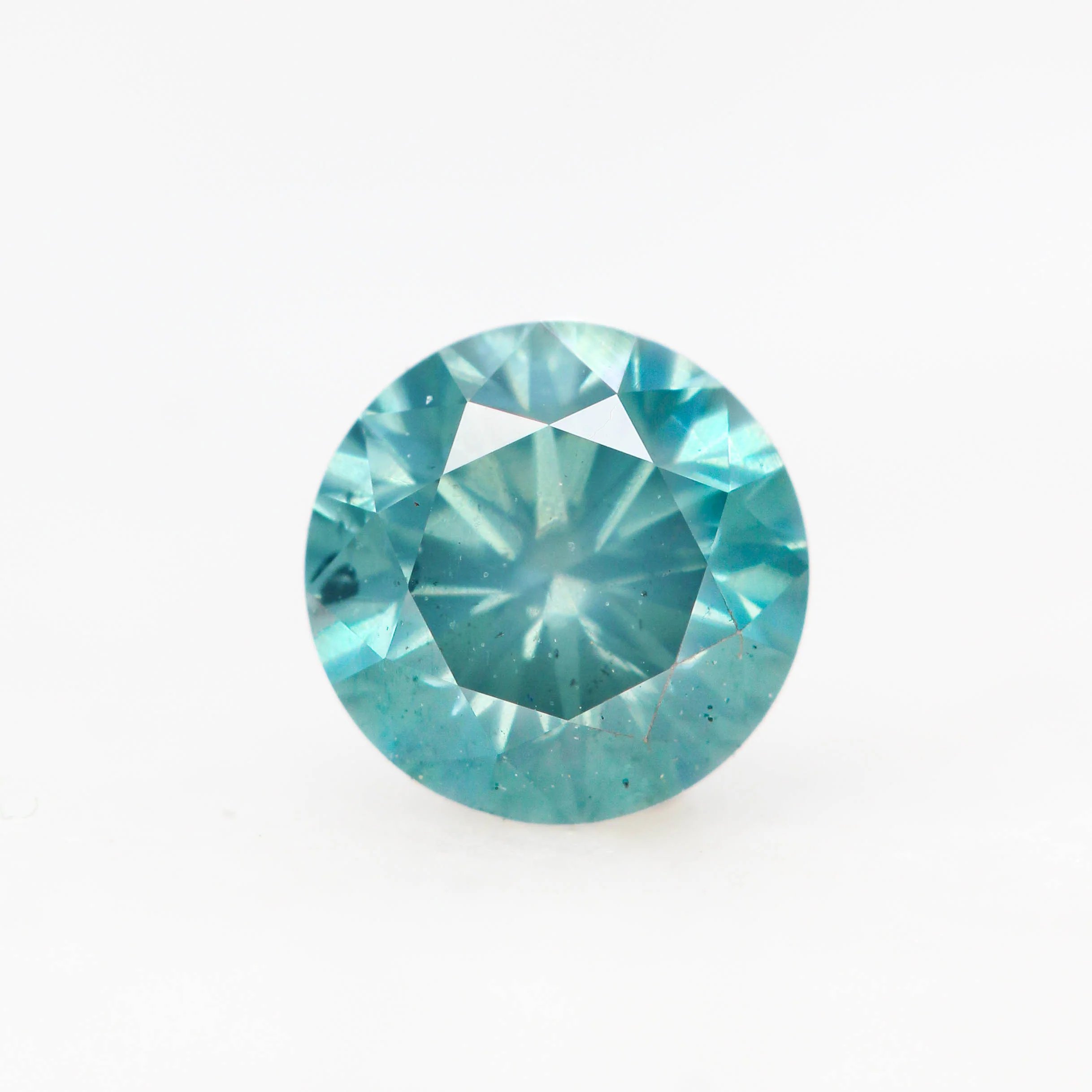 0.53 Carat Round Teal Diamond for Custom Work - Inventory Code SCR053
