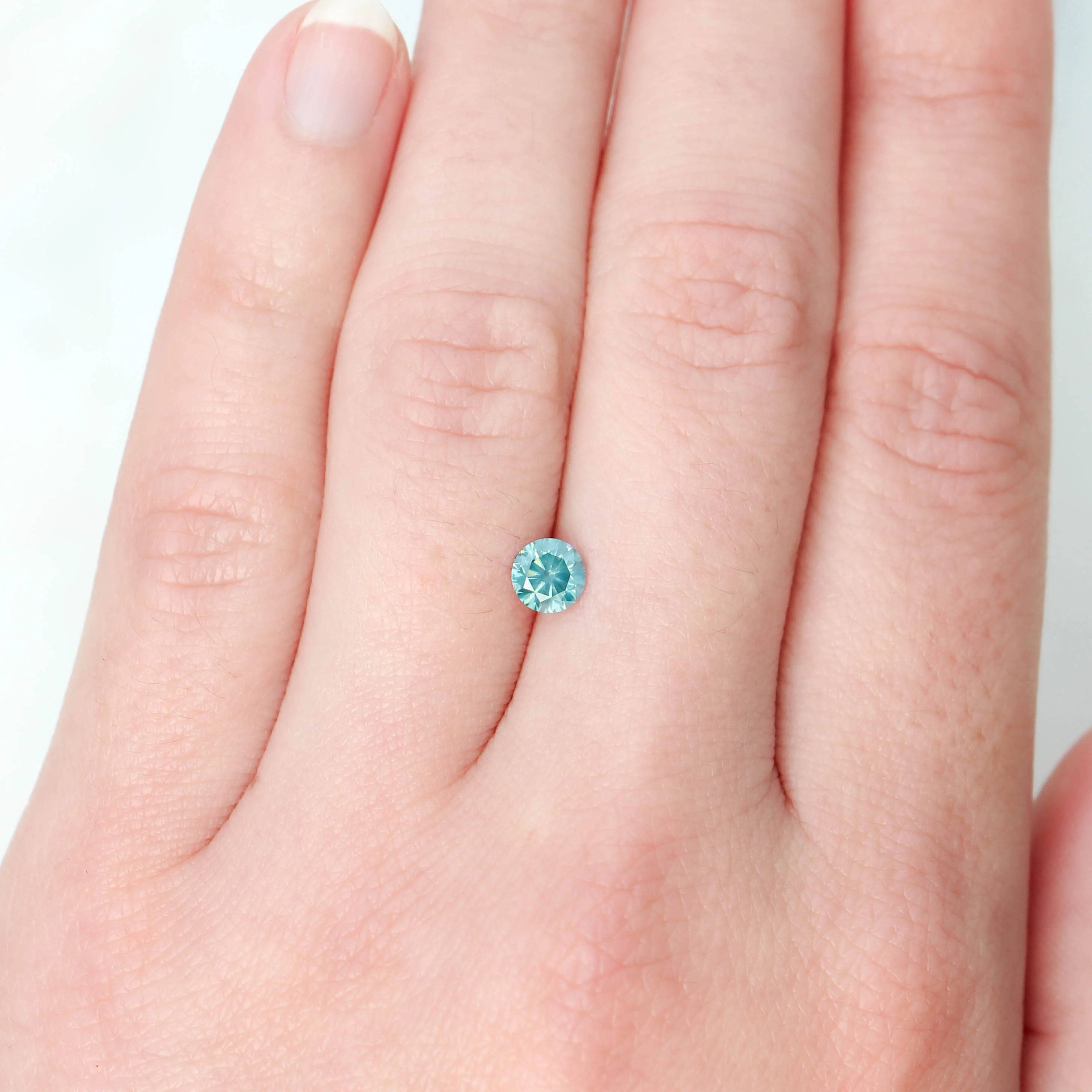 0.53 Carat Round Teal Diamond for Custom Work - Inventory Code SCR053 - Image 2