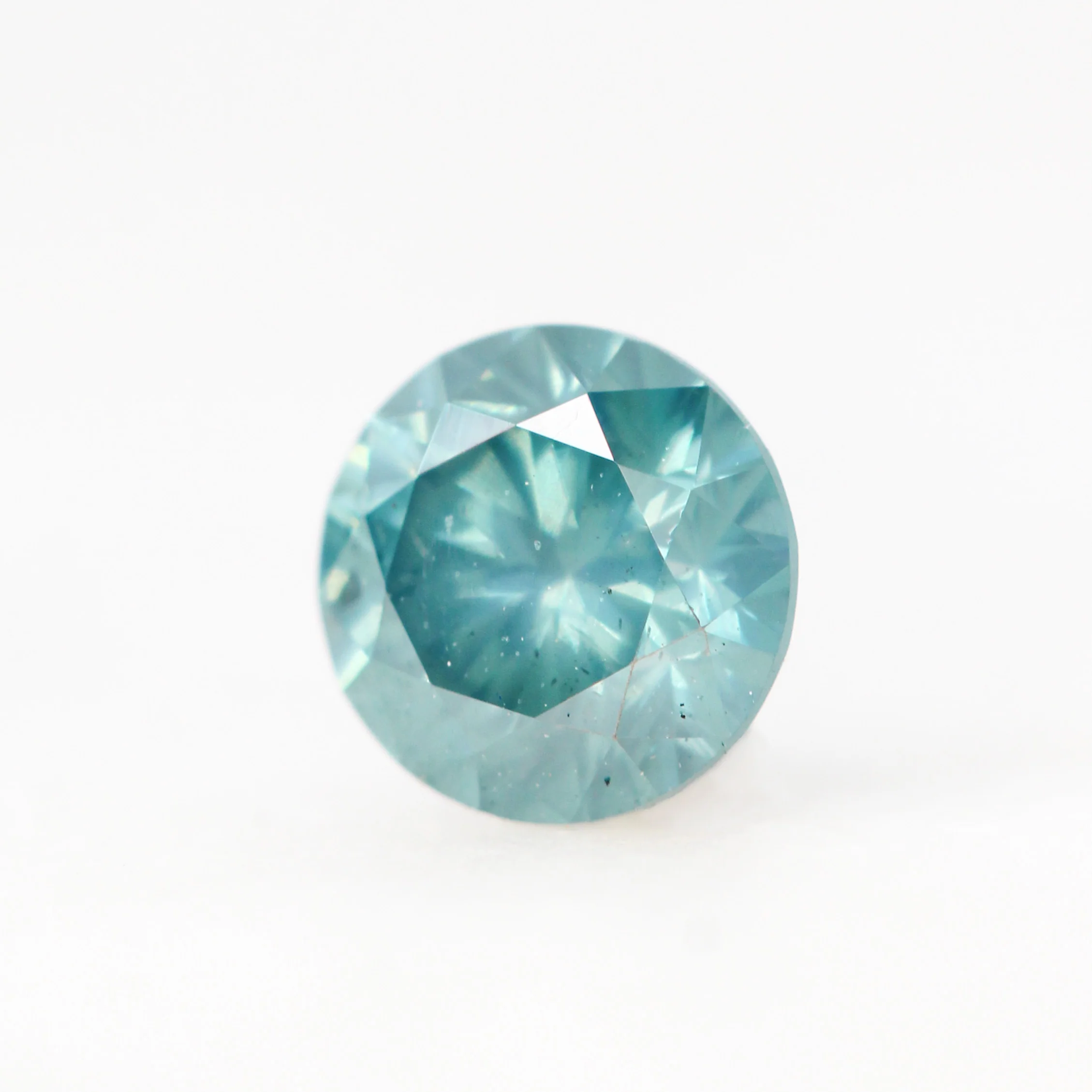 0.53 Carat Round Teal Diamond for Custom Work - Inventory Code SCR053 - Image 3