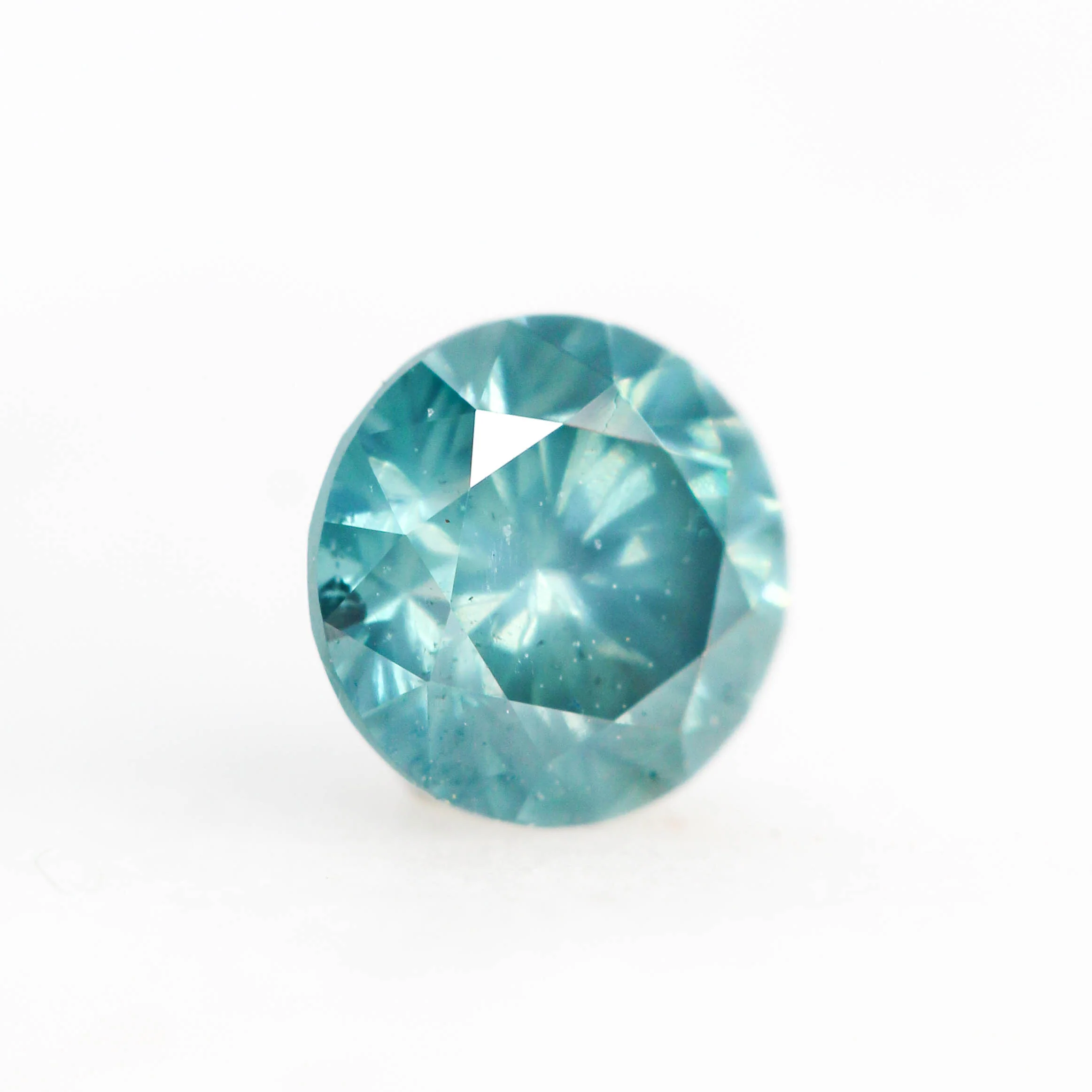 0.53 Carat Round Teal Diamond for Custom Work - Inventory Code SCR053 - Image 4