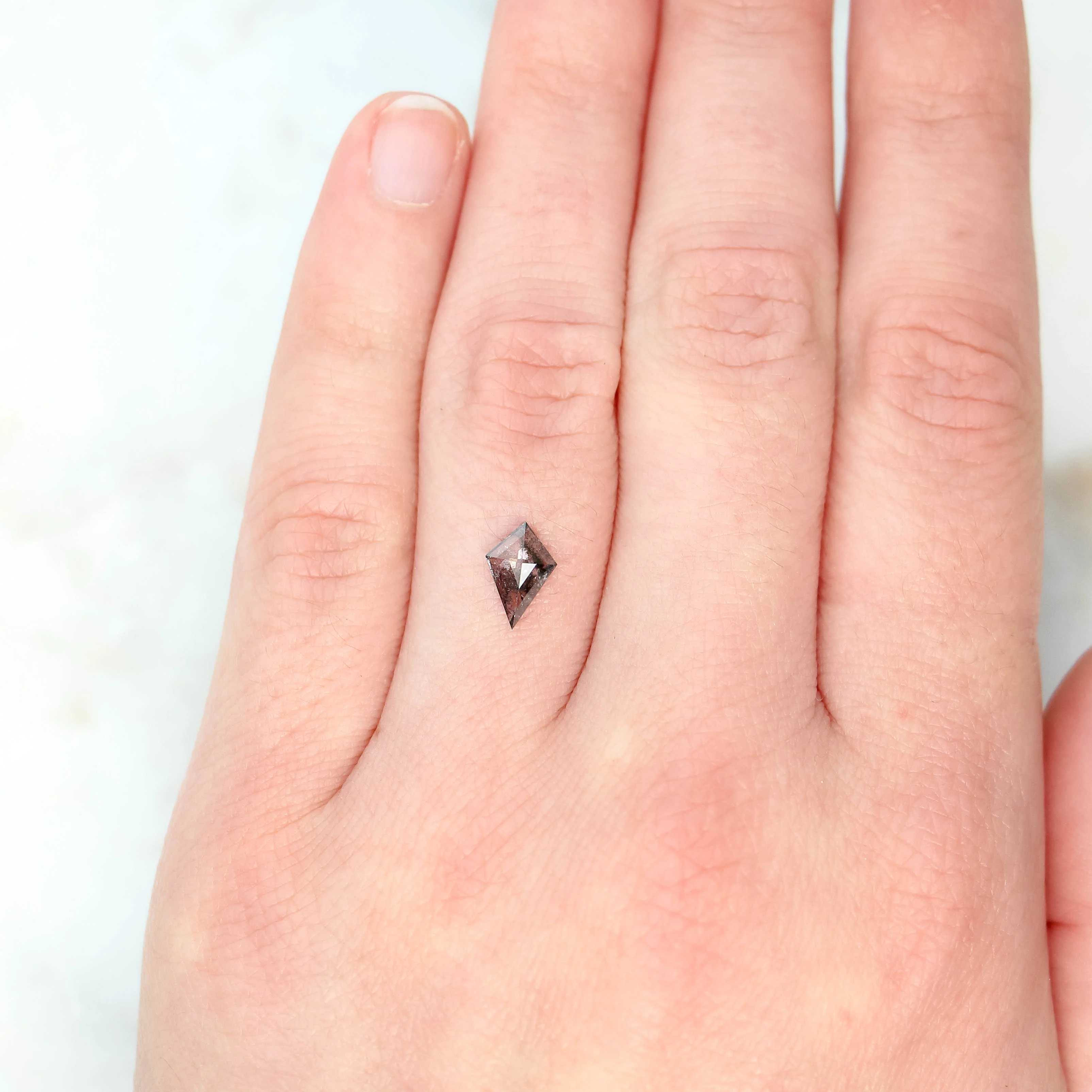 0.54 Carat Dark and Clear Salt and Pepper Kite Diamond for Custom Work - Inventory Code DCK054 - Image 2
