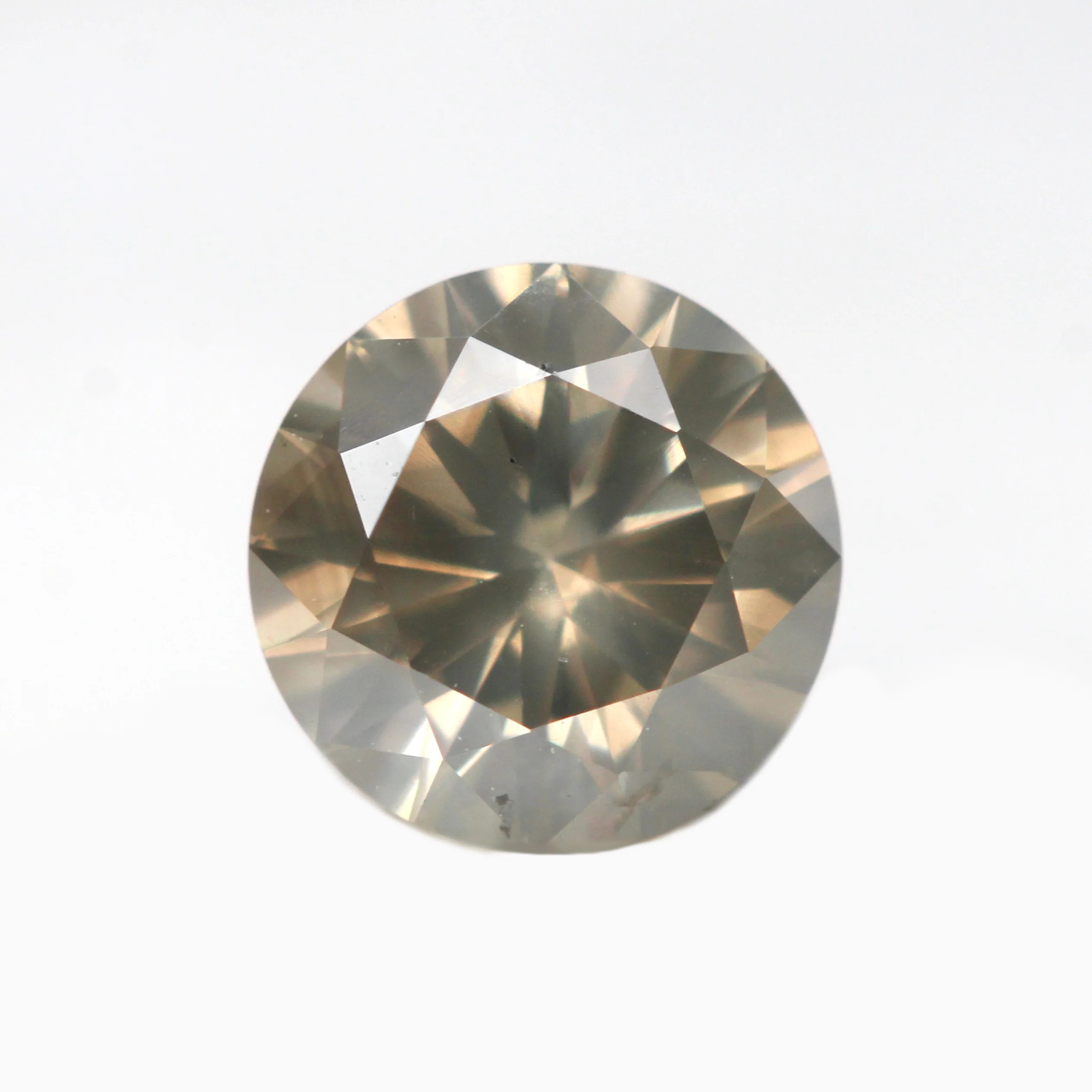 0.55 Carat Round Champagne Salt and Pepper Diamond for Custom Work - Inventory Code SCR055