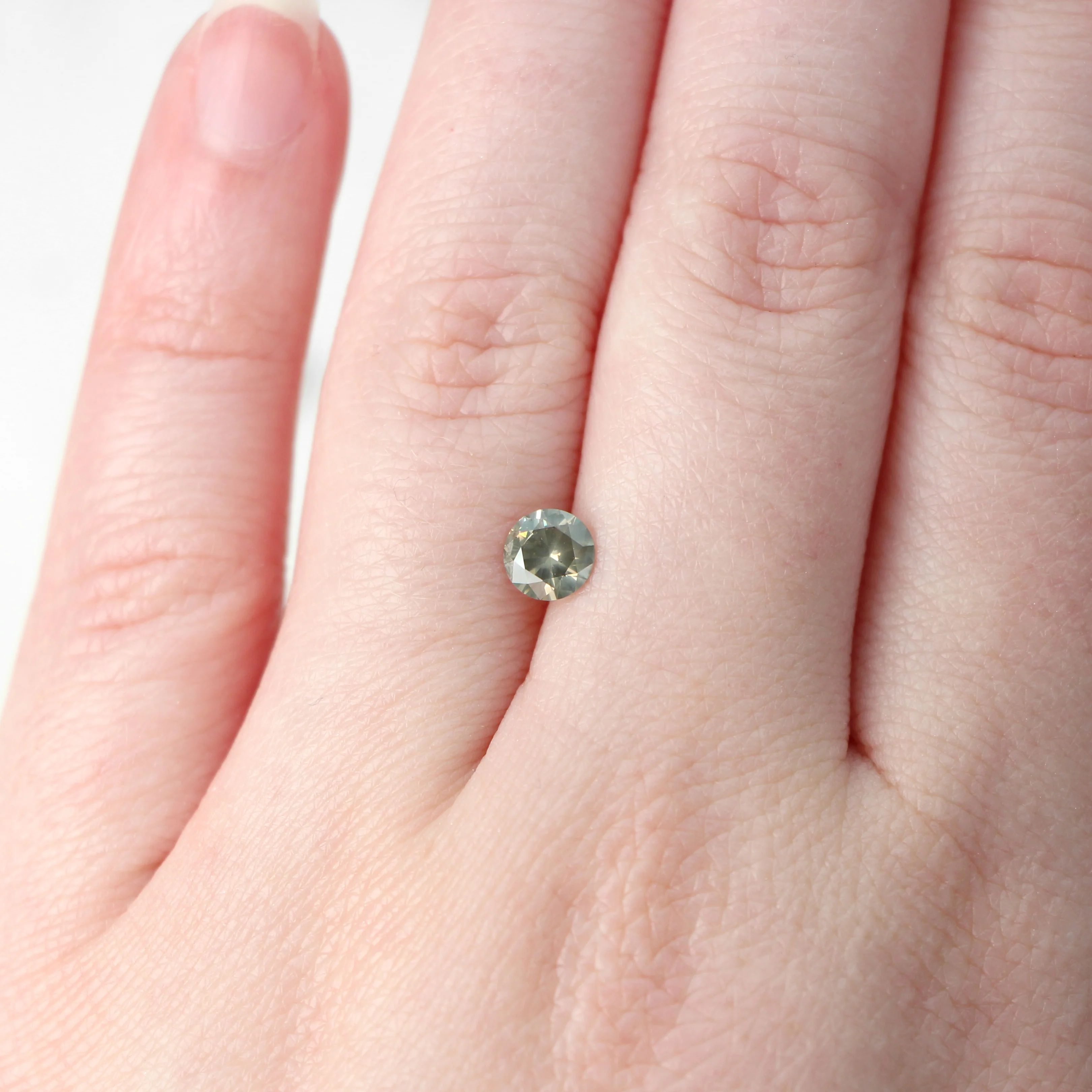 0.55 Carat Round Champagne Salt and Pepper Diamond for Custom Work - Inventory Code SCR055 - Image 2