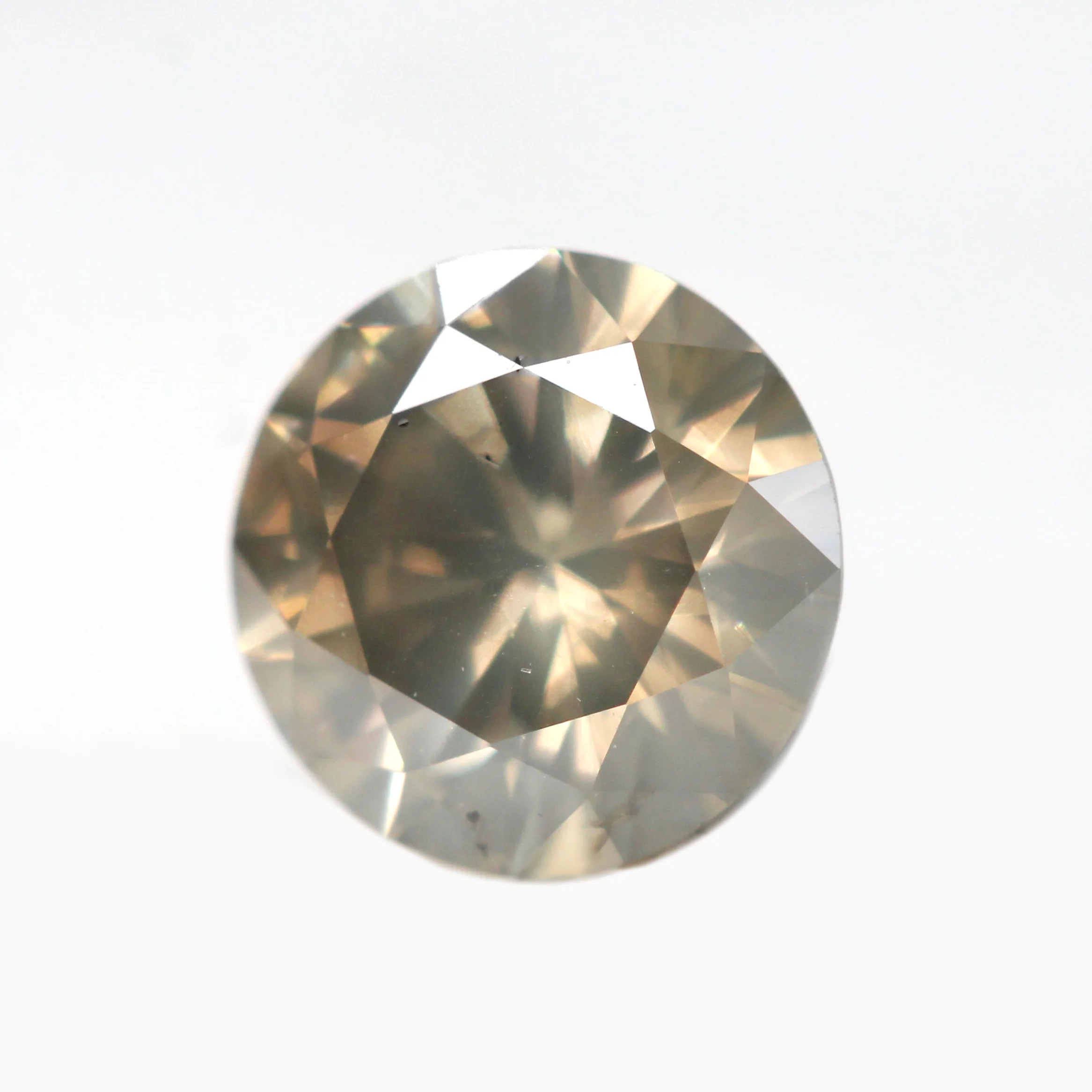 0.55 Carat Round Champagne Salt and Pepper Diamond for Custom Work - Inventory Code SCR055 - Image 3