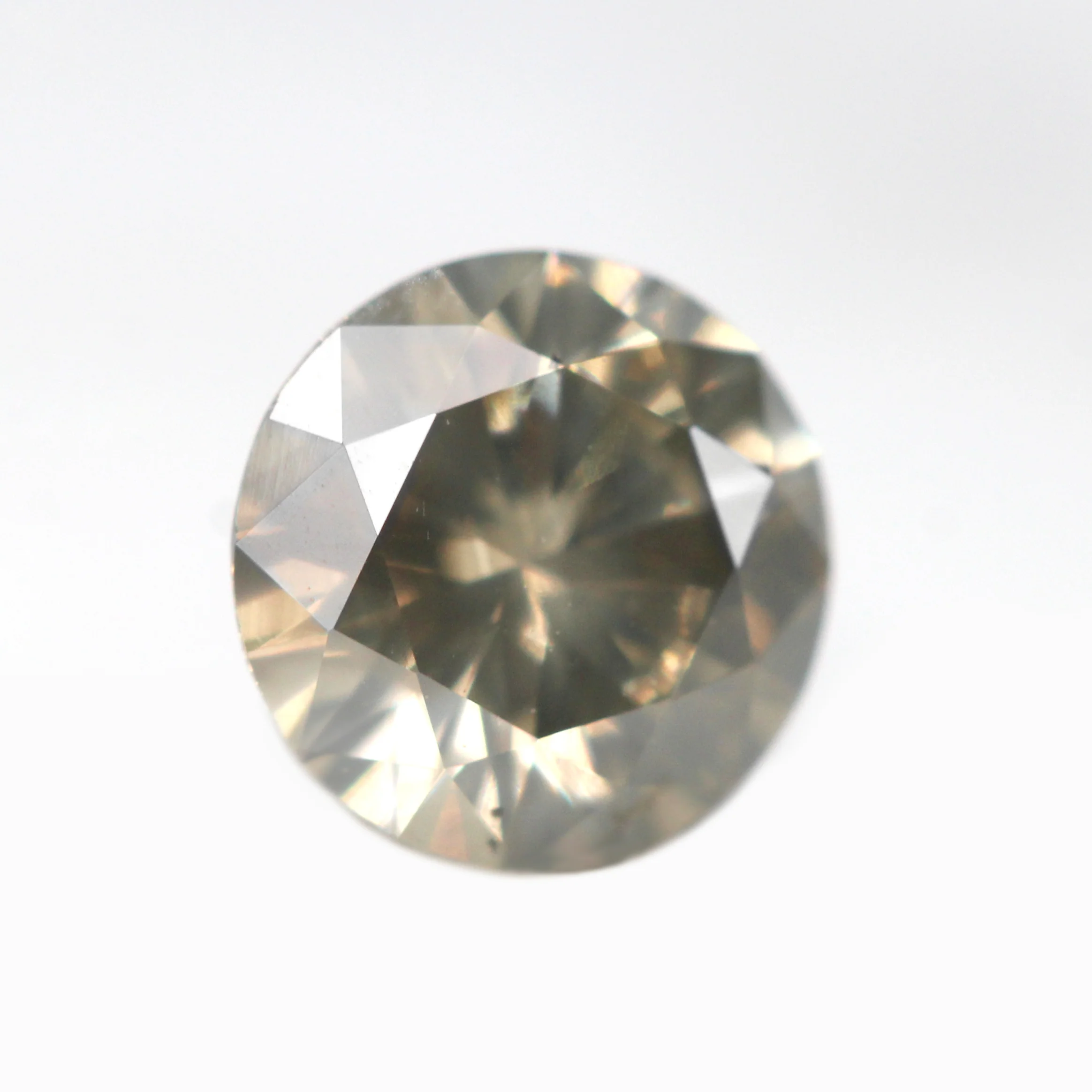 0.55 Carat Round Champagne Salt and Pepper Diamond for Custom Work - Inventory Code SCR055 - Image 4