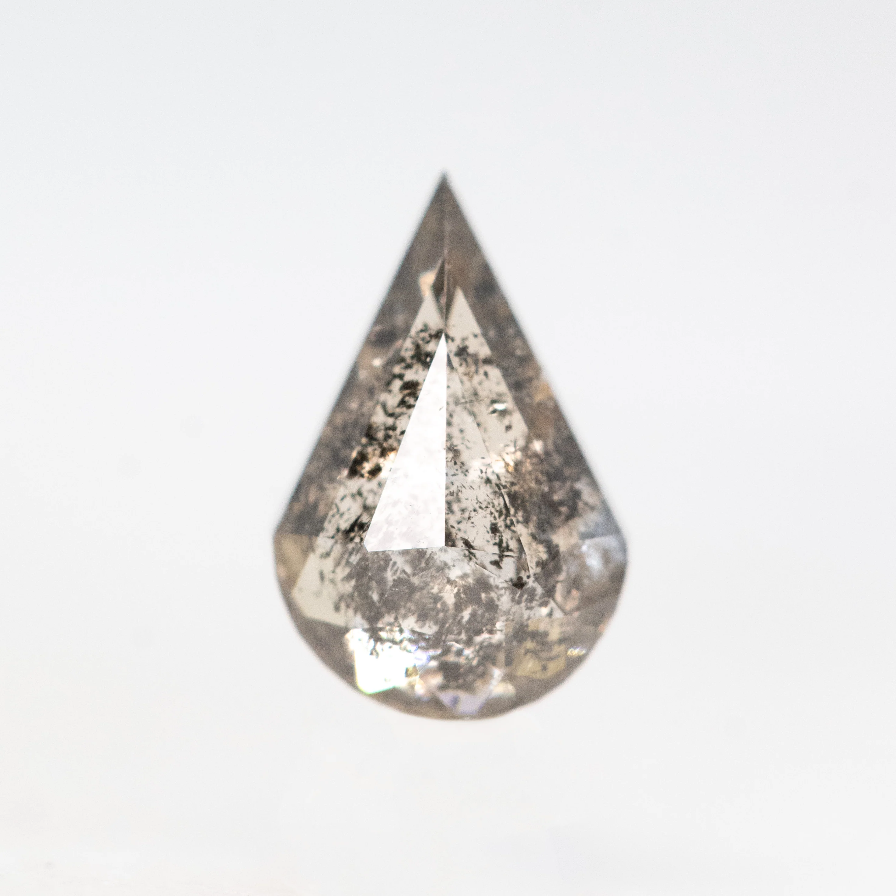0.59 Carat Gray Geometric Pear Salt and Pepper Diamond for Custom Work - Inventory Code DSP059