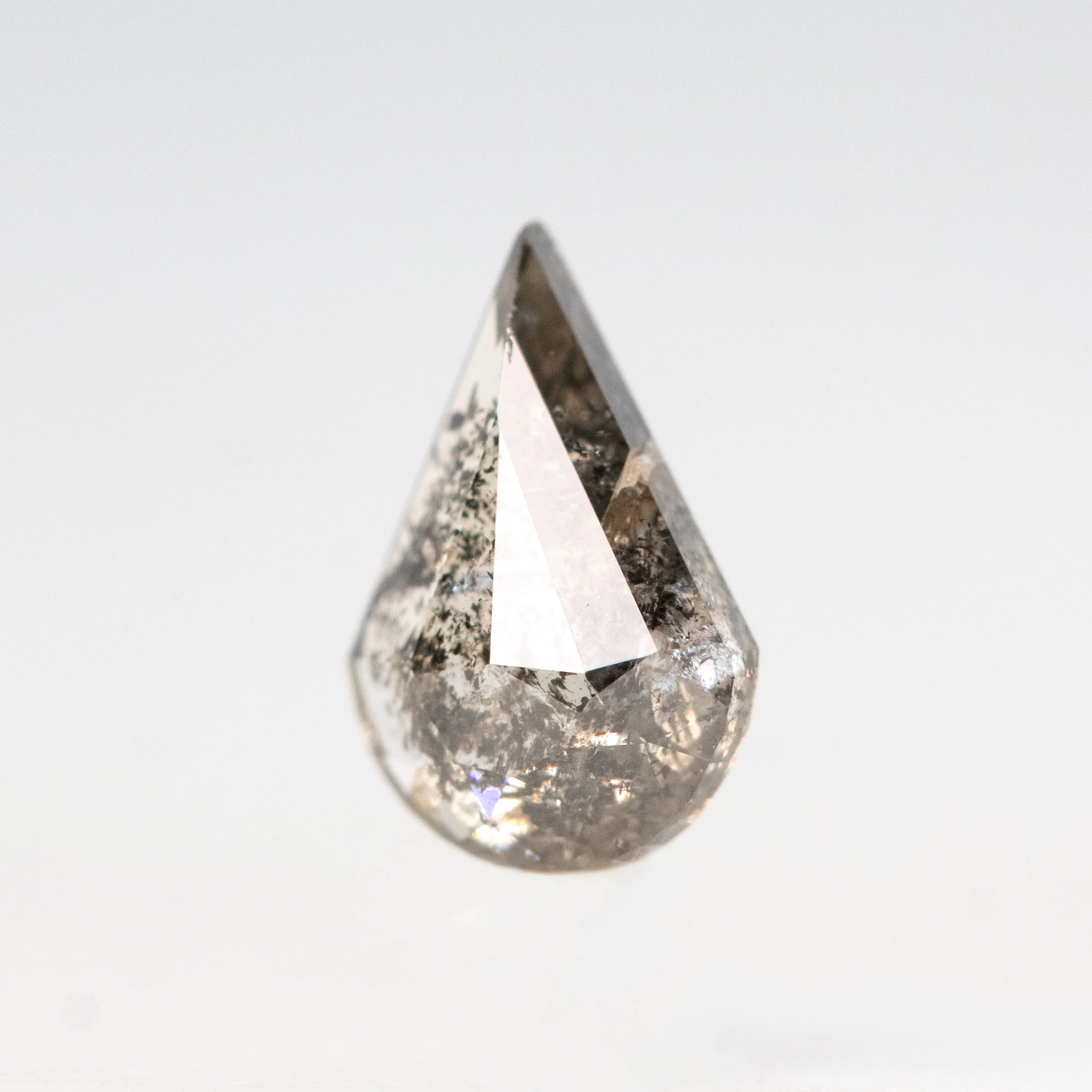 0.59 Carat Gray Geometric Pear Salt and Pepper Diamond for Custom Work - Inventory Code DSP059 - Image 3