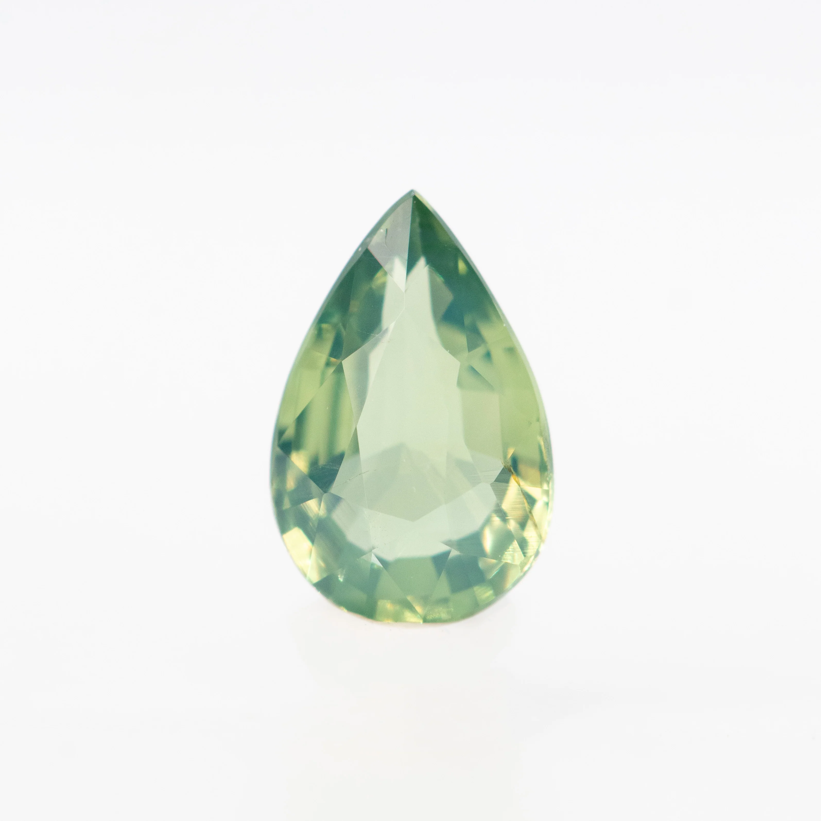 0.62 Carat Light Green Pear Sapphire for Custom Work - Inventory Code LGPS062