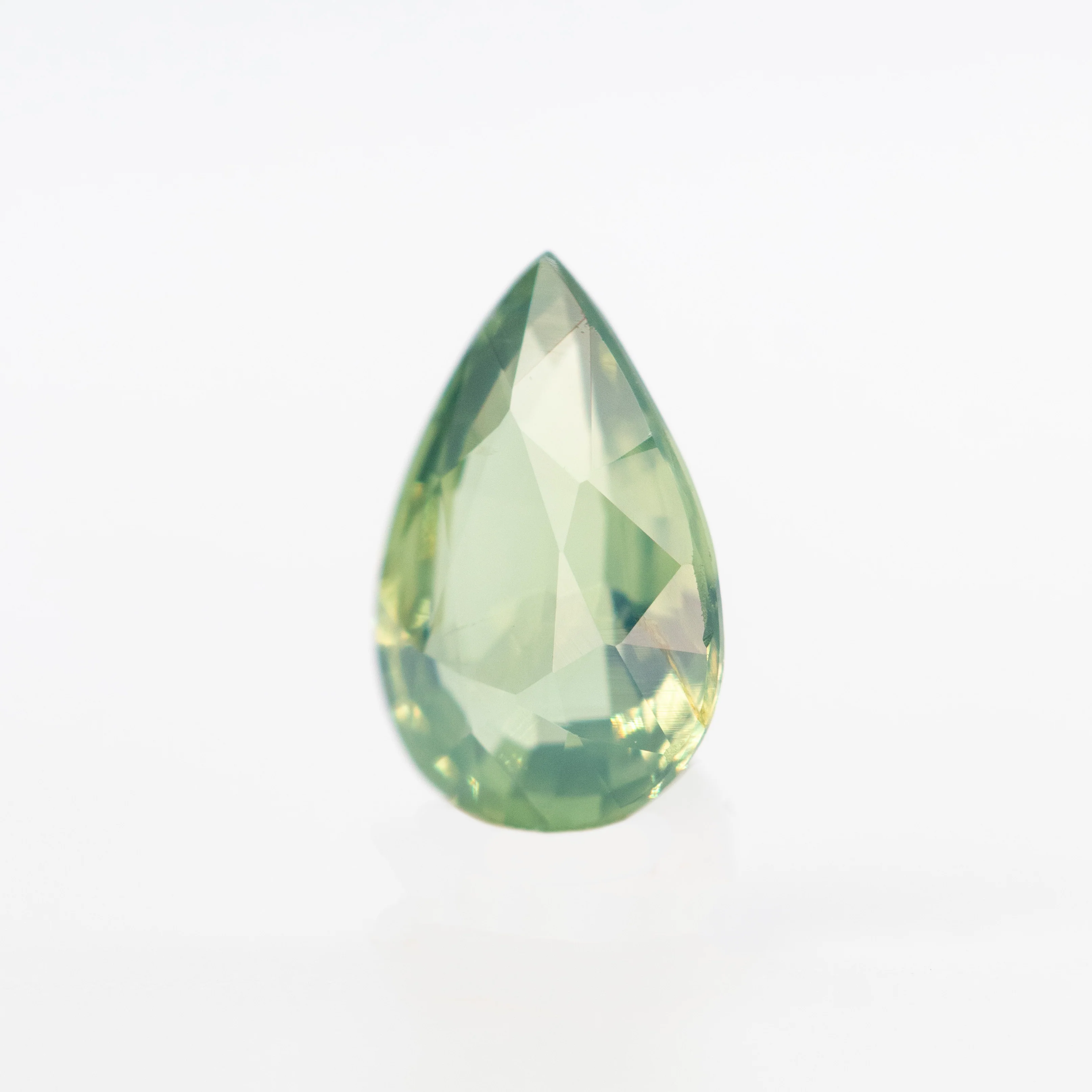 0.62 Carat Light Green Pear Sapphire for Custom Work - Inventory Code LGPS062 - Image 3