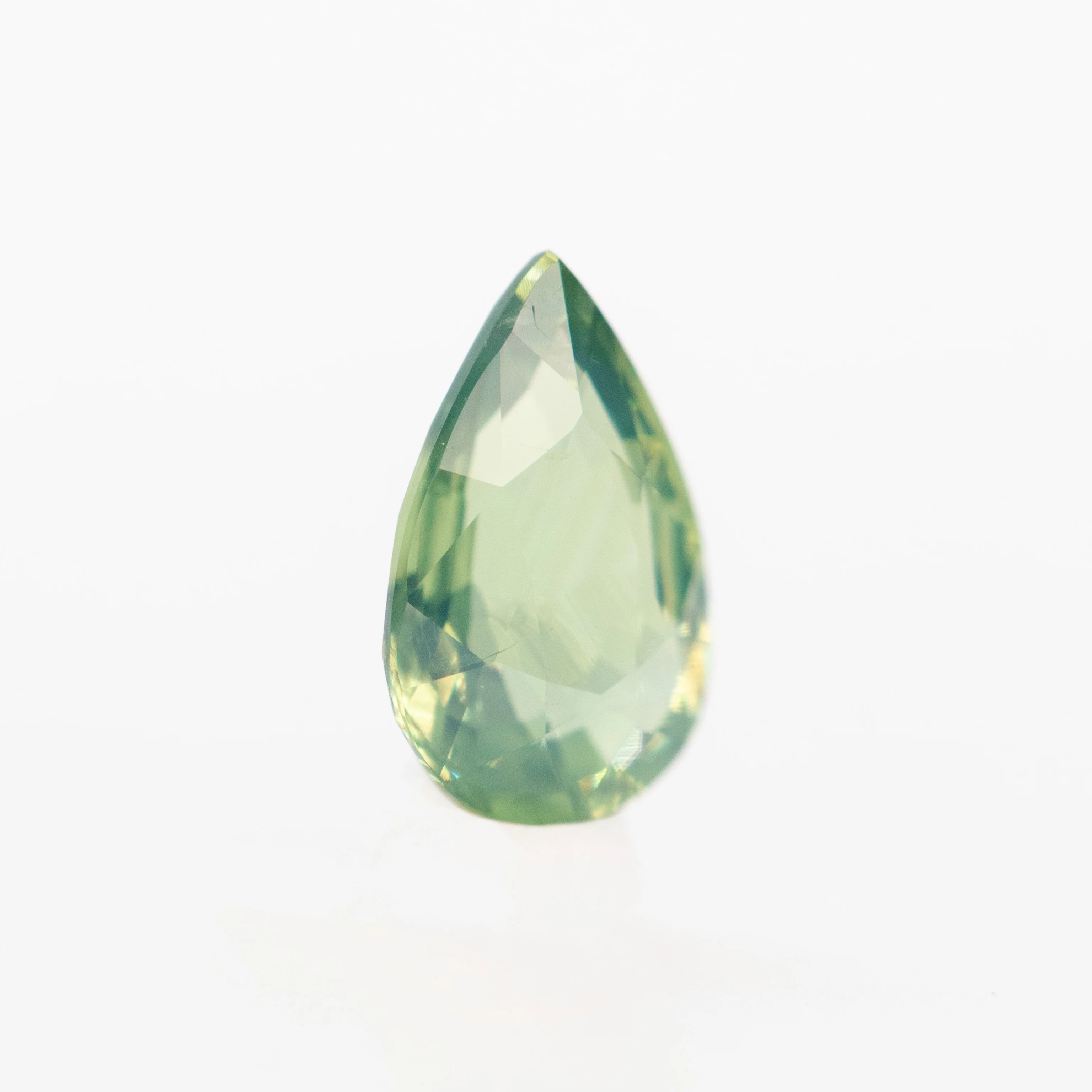 0.62 Carat Light Green Pear Sapphire for Custom Work - Inventory Code LGPS062 - Image 4