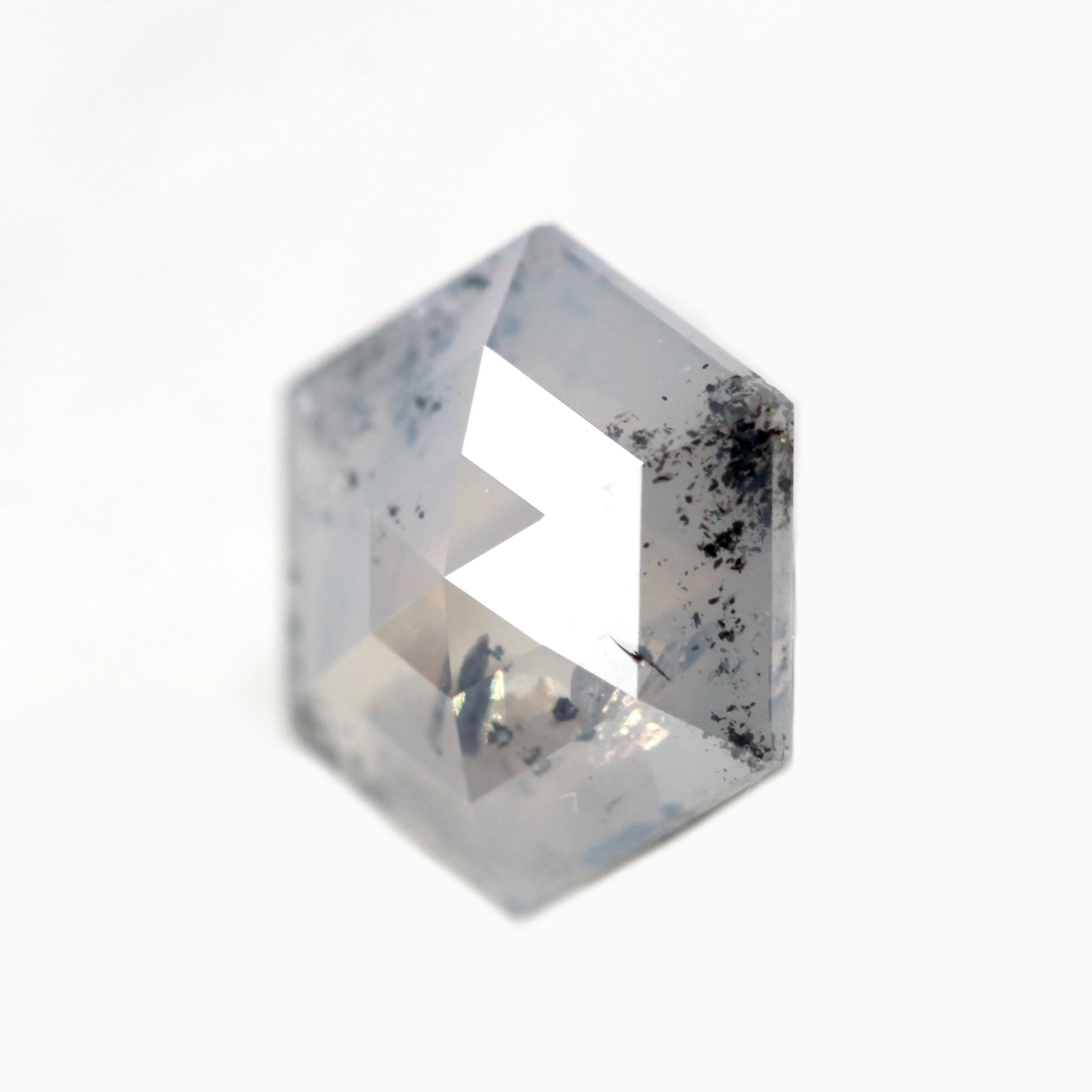 0.66 Carat Opalescent Gray Hexagon Salt and Pepper Diamond for Custom Work - Inventory Code SGH066 - Image 4