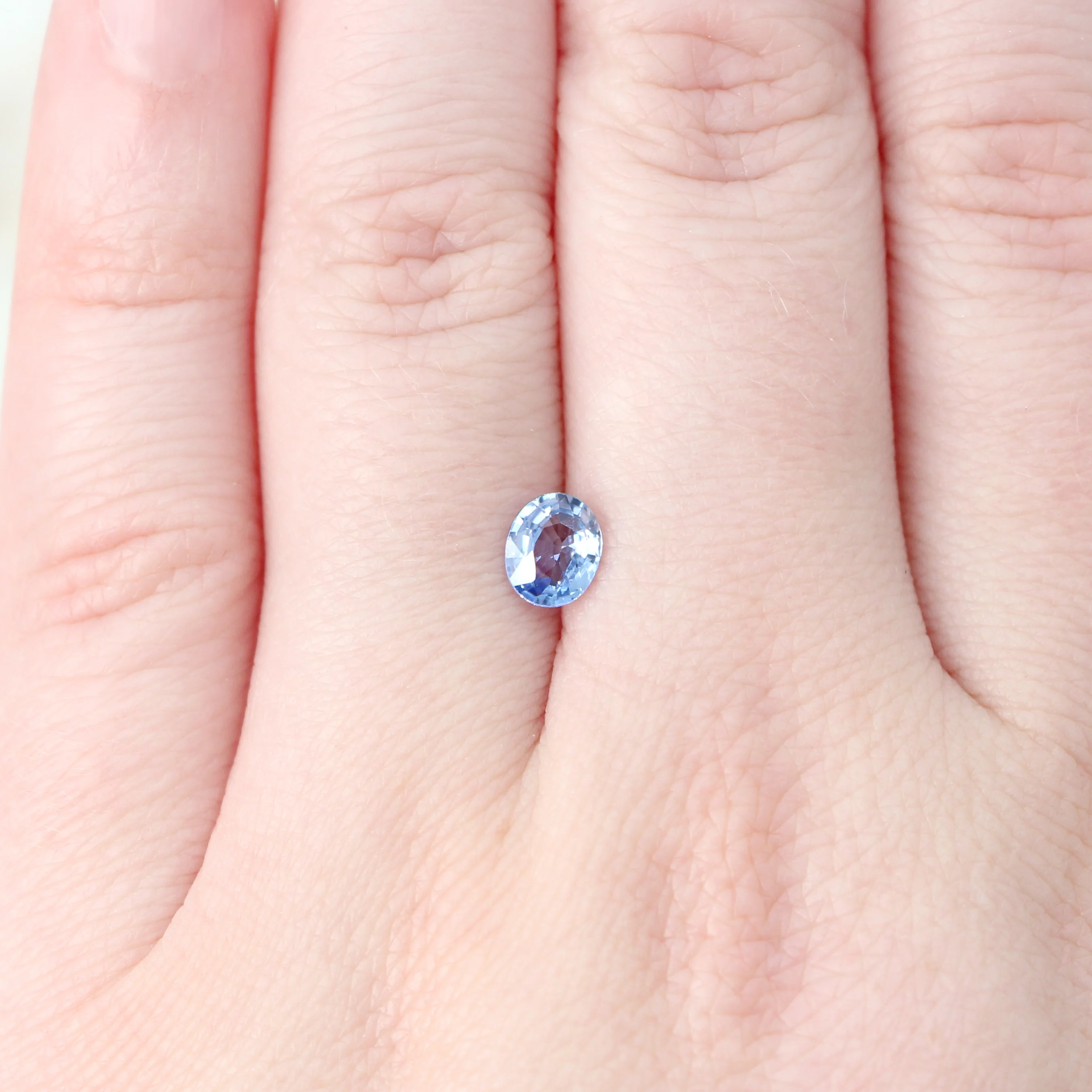 0.67 Carat Light Blue Oval Montana Sapphire for Custom Work - Inventory Code LBOS067 - Image 2