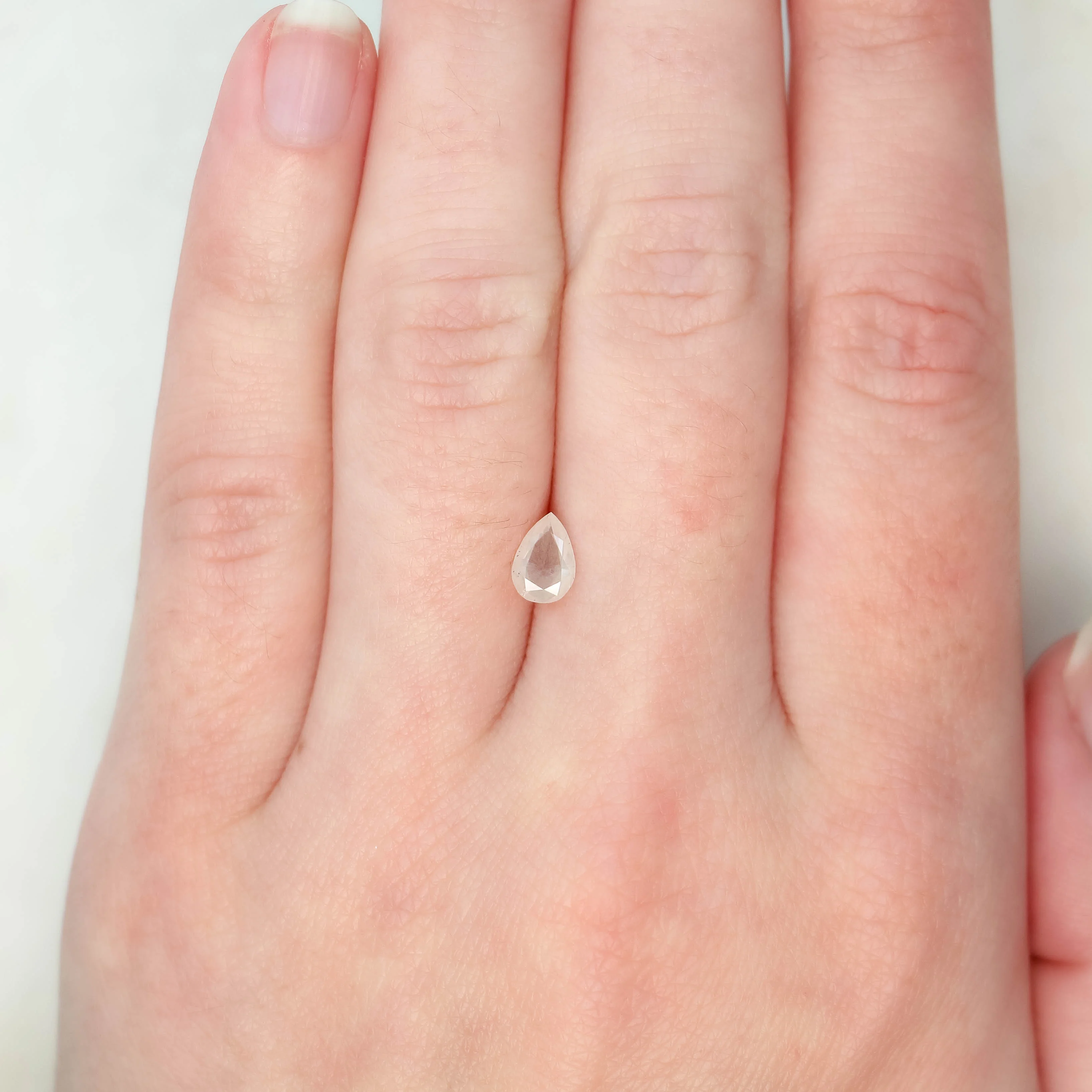 0.72 Carat Misty White Pear Diamond for Custom Work - Inventory Code MWP072 - Image 2