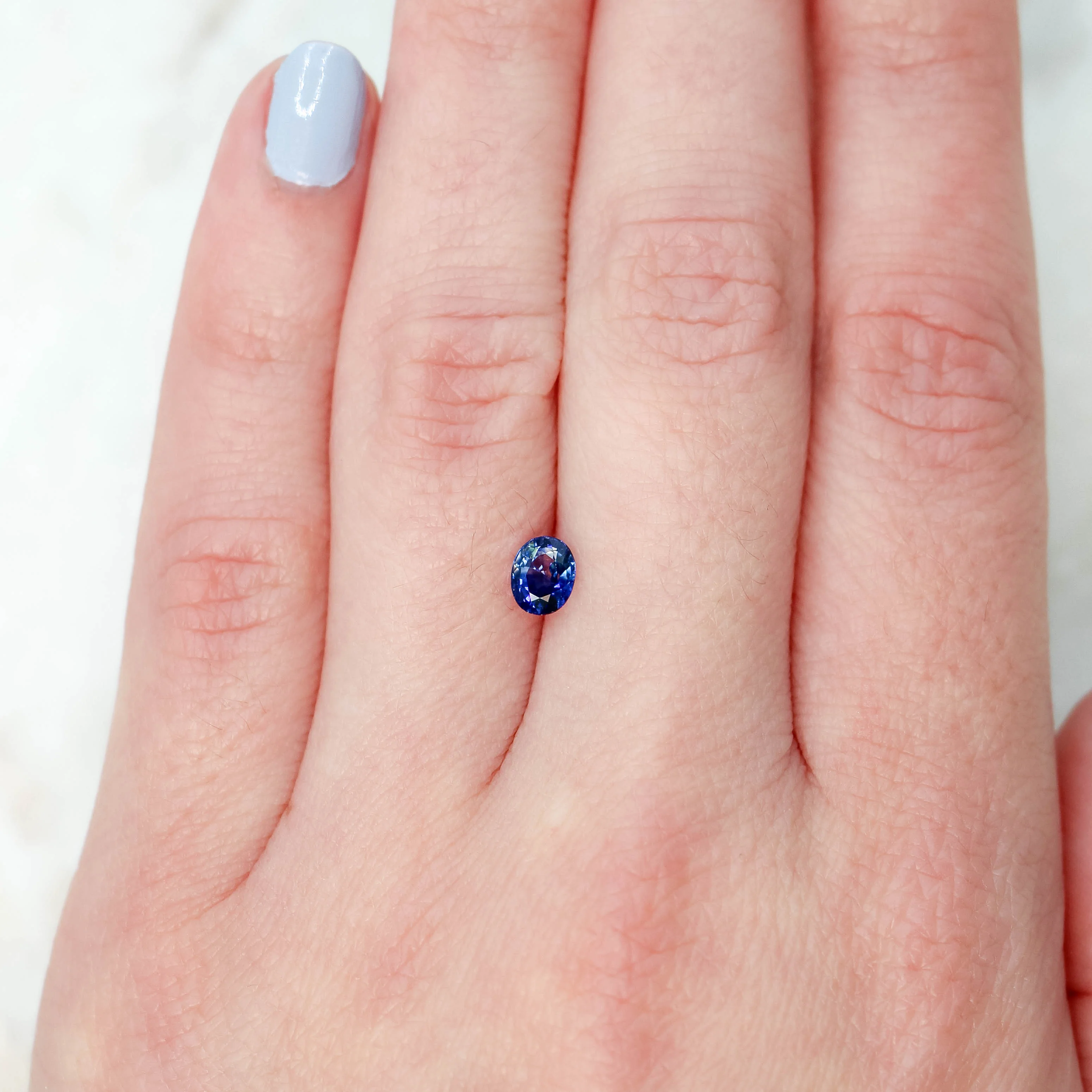 0.73 Carat Blue Oval Montana Sapphire for Custom Work - Inventory Code BOS073 - Image 2
