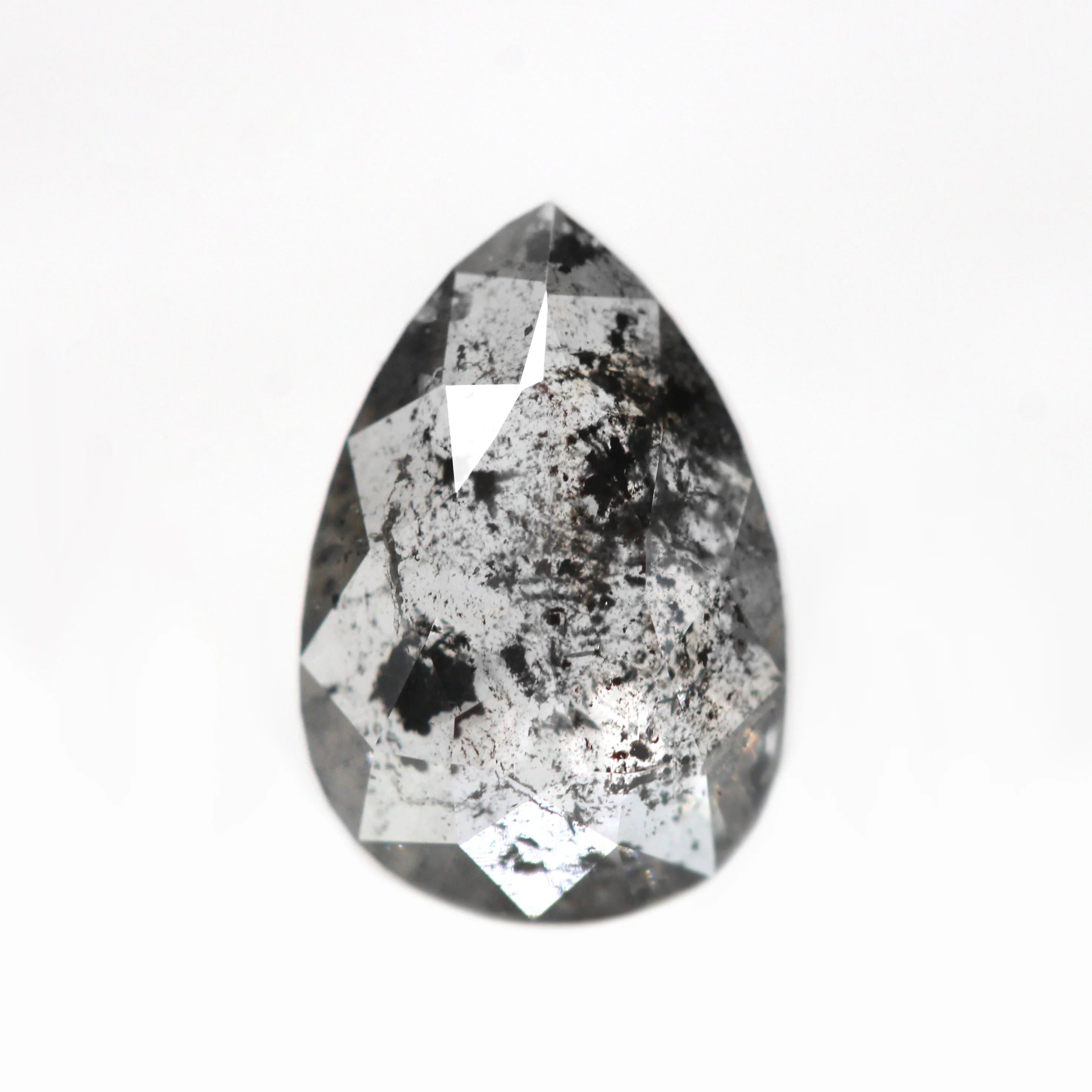 0.75 Carat Dark and Clear Pear Salt and Pepper Diamond for Custom Work - Inventory Code DCP075