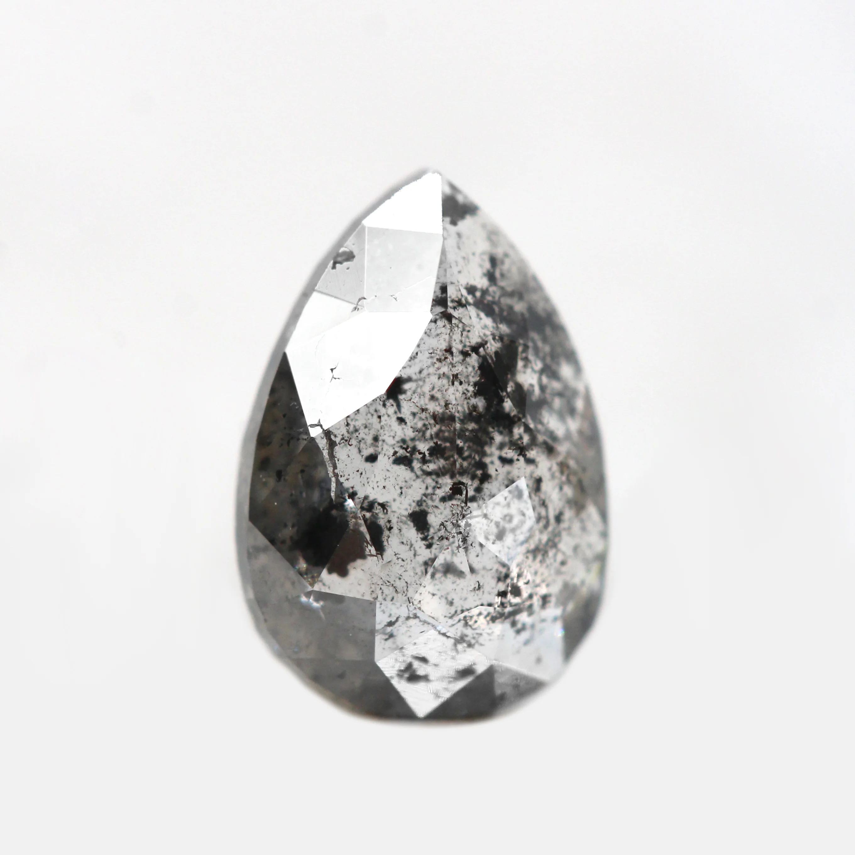 0.75 Carat Dark and Clear Pear Salt and Pepper Diamond for Custom Work - Inventory Code DCP075 - Image 3