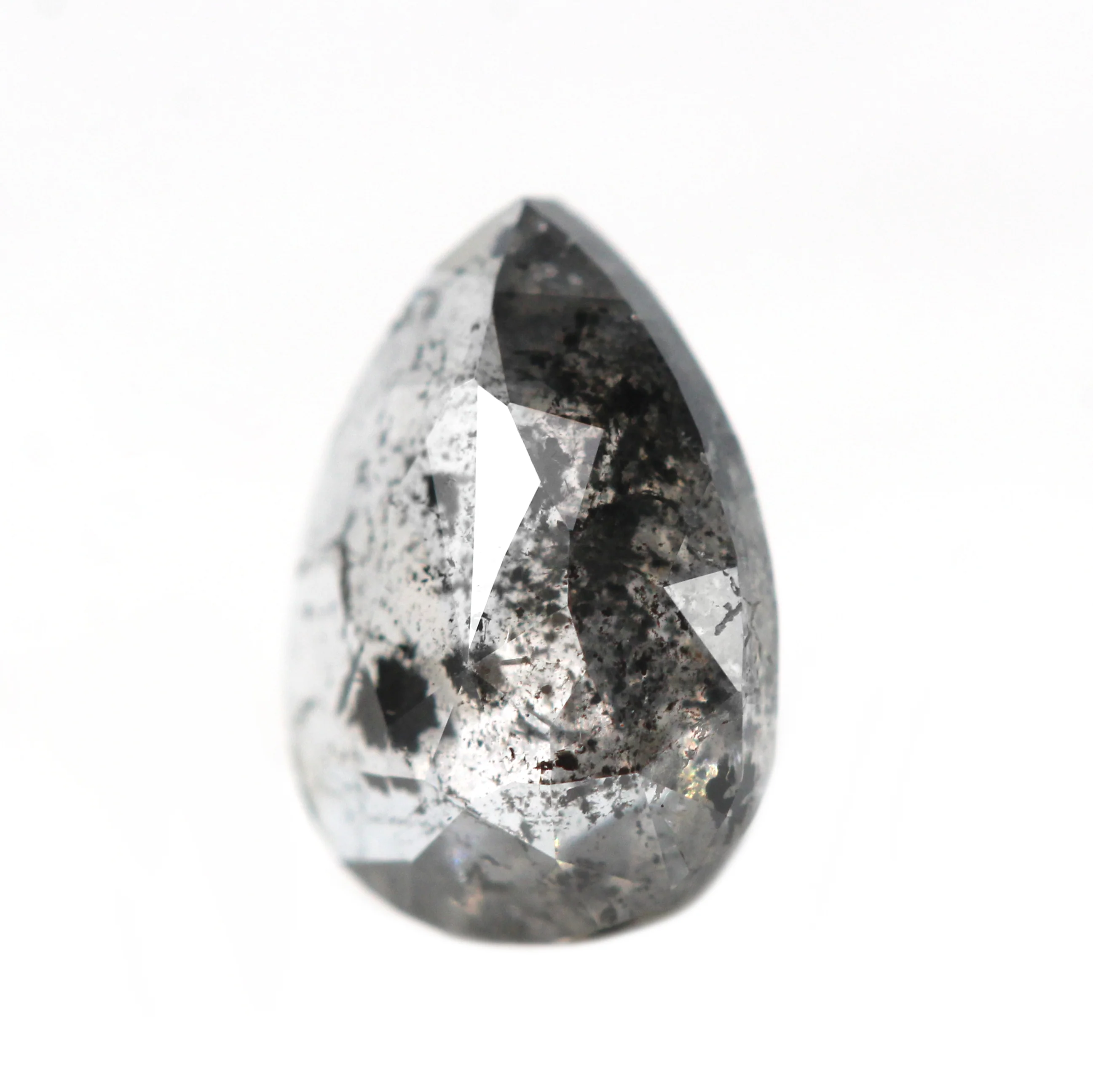 0.75 Carat Dark and Clear Pear Salt and Pepper Diamond for Custom Work - Inventory Code DCP075 - Image 4