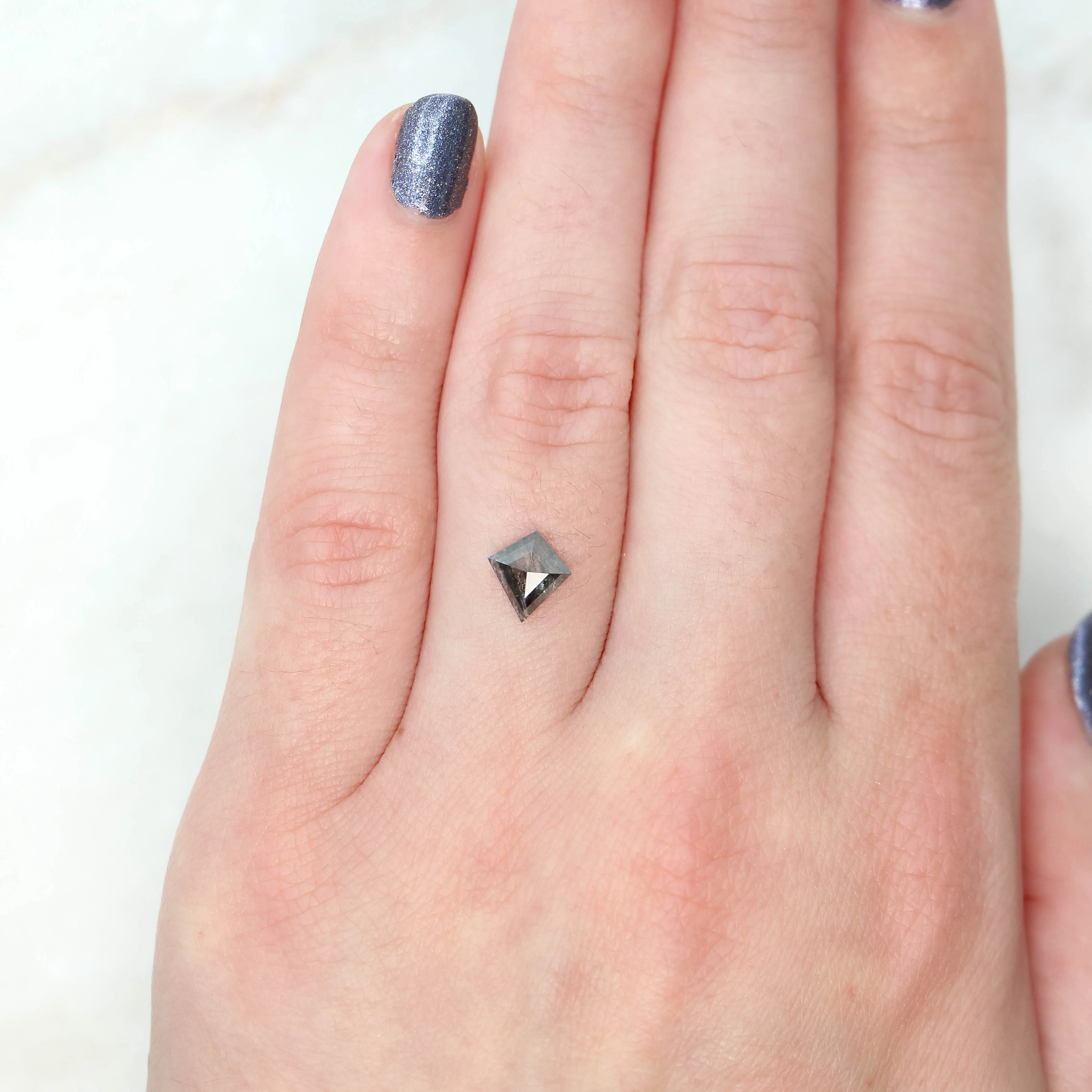 0.75 Carat Gray Kite Salt and Pepper Diamond for Custom Work - Inventory Code DSK075 - Image 2