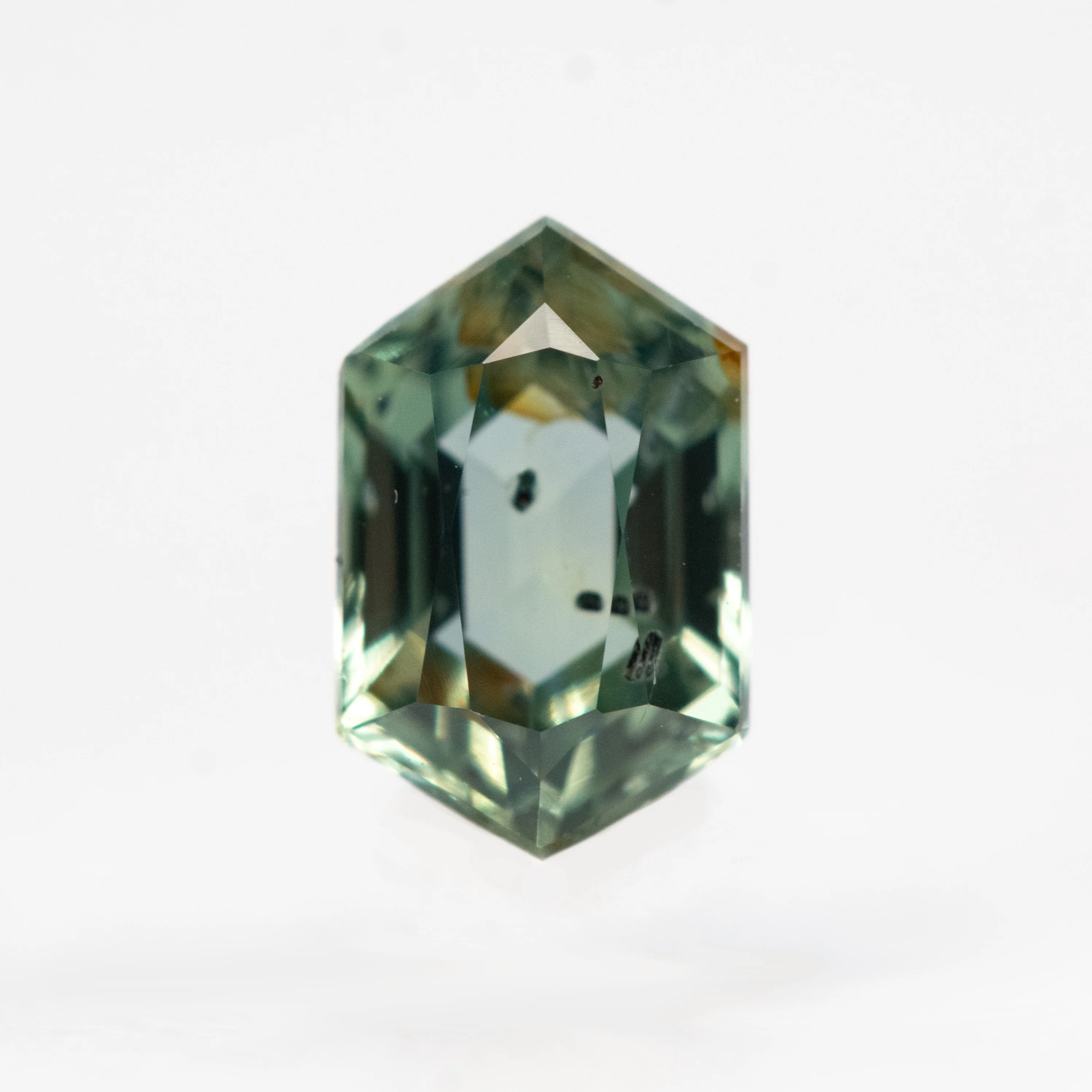 0.75 Carat Green Elongated Hexagon Sapphire for Custom Work - Inventory Code GHS075