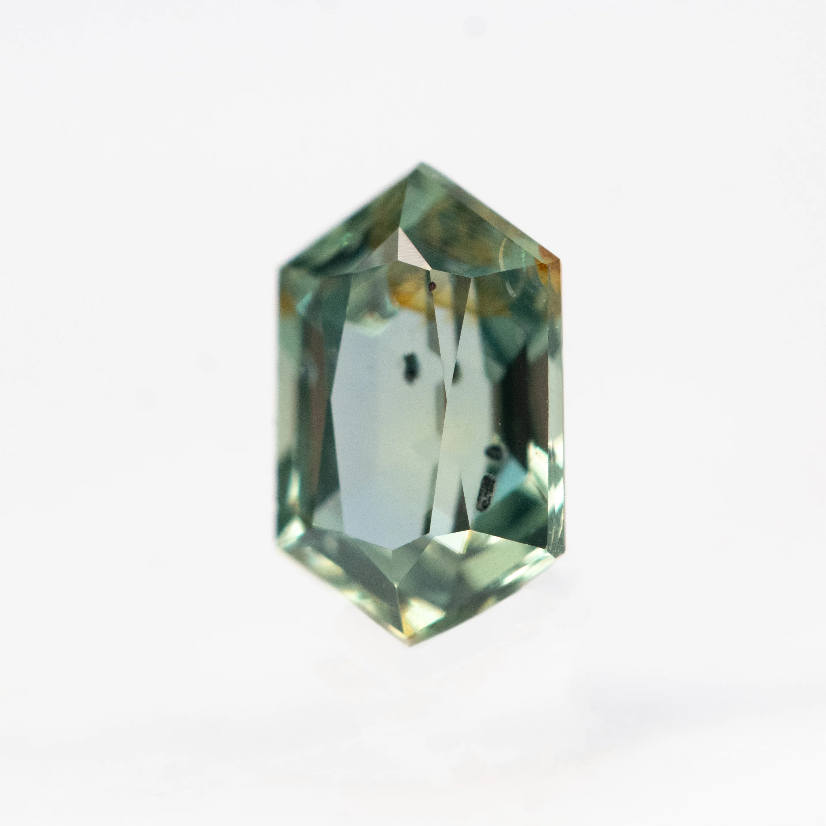0.75 Carat Green Elongated Hexagon Sapphire for Custom Work - Inventory Code GHS075 - Image 3