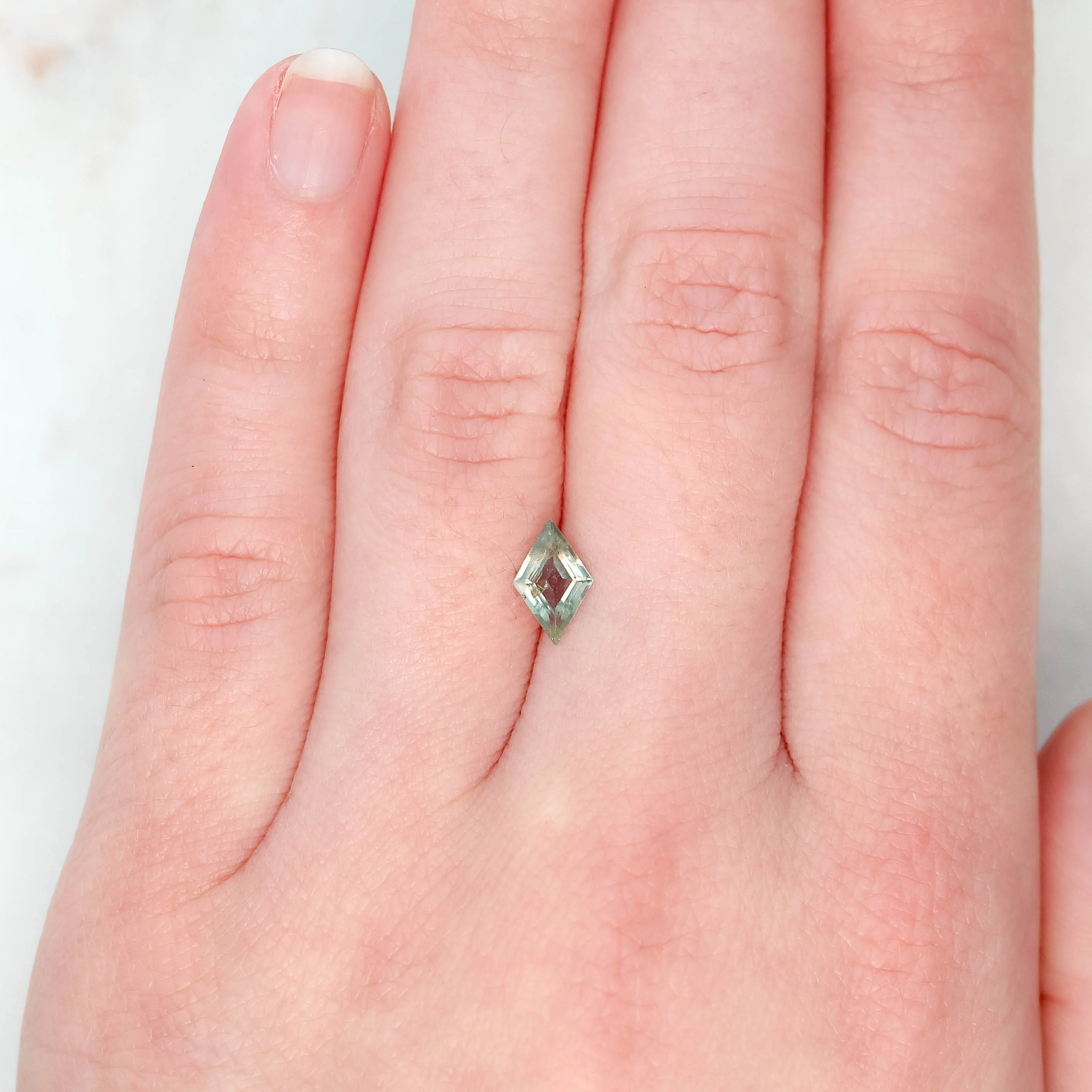 0.78 Carat Light Green Lozenge Sapphire for Custom Work - Inventory Code GLS078 - Image 2
