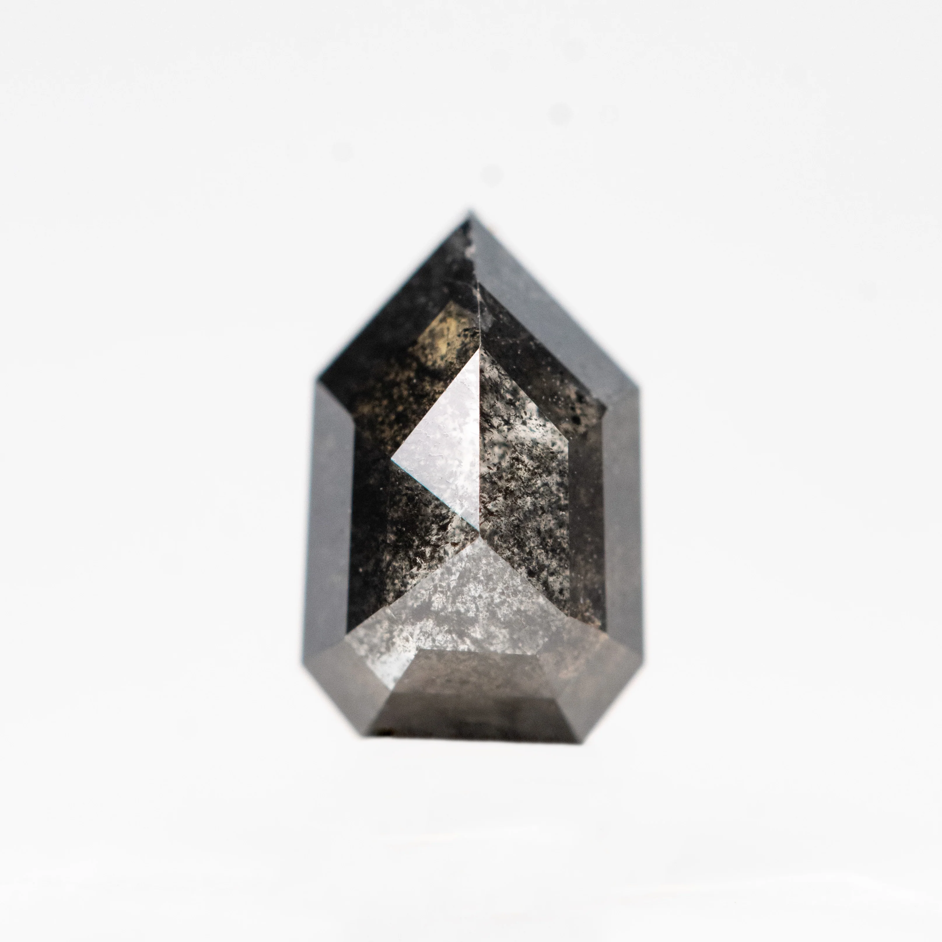 0.79 Carat Black Geometric Shield Cut Salt and Pepper Diamond - Inventory Code BCS079