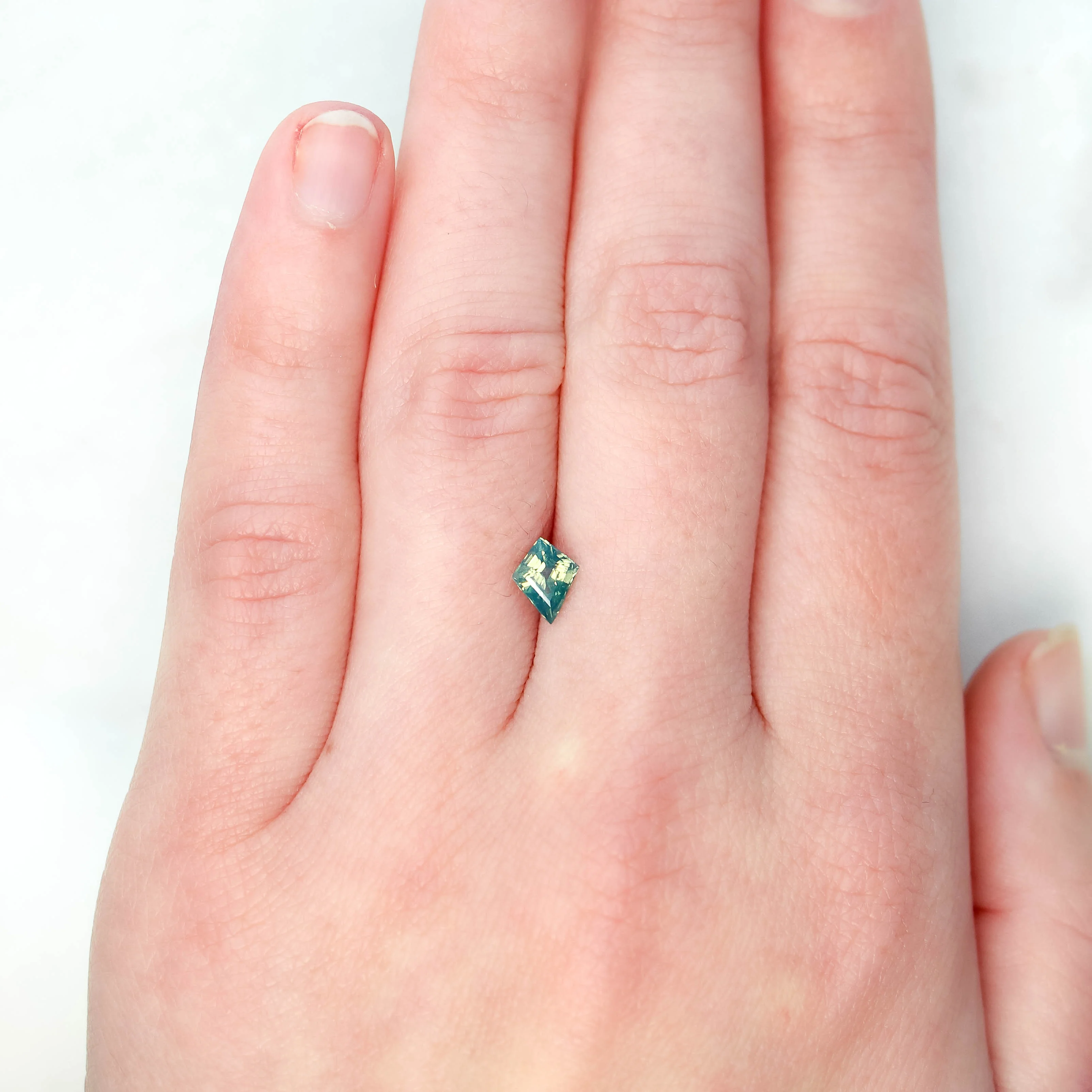 0.79 Carat Light Teal Kite Sapphire for Custom Work - Inventory Code TKS079 - Image 2