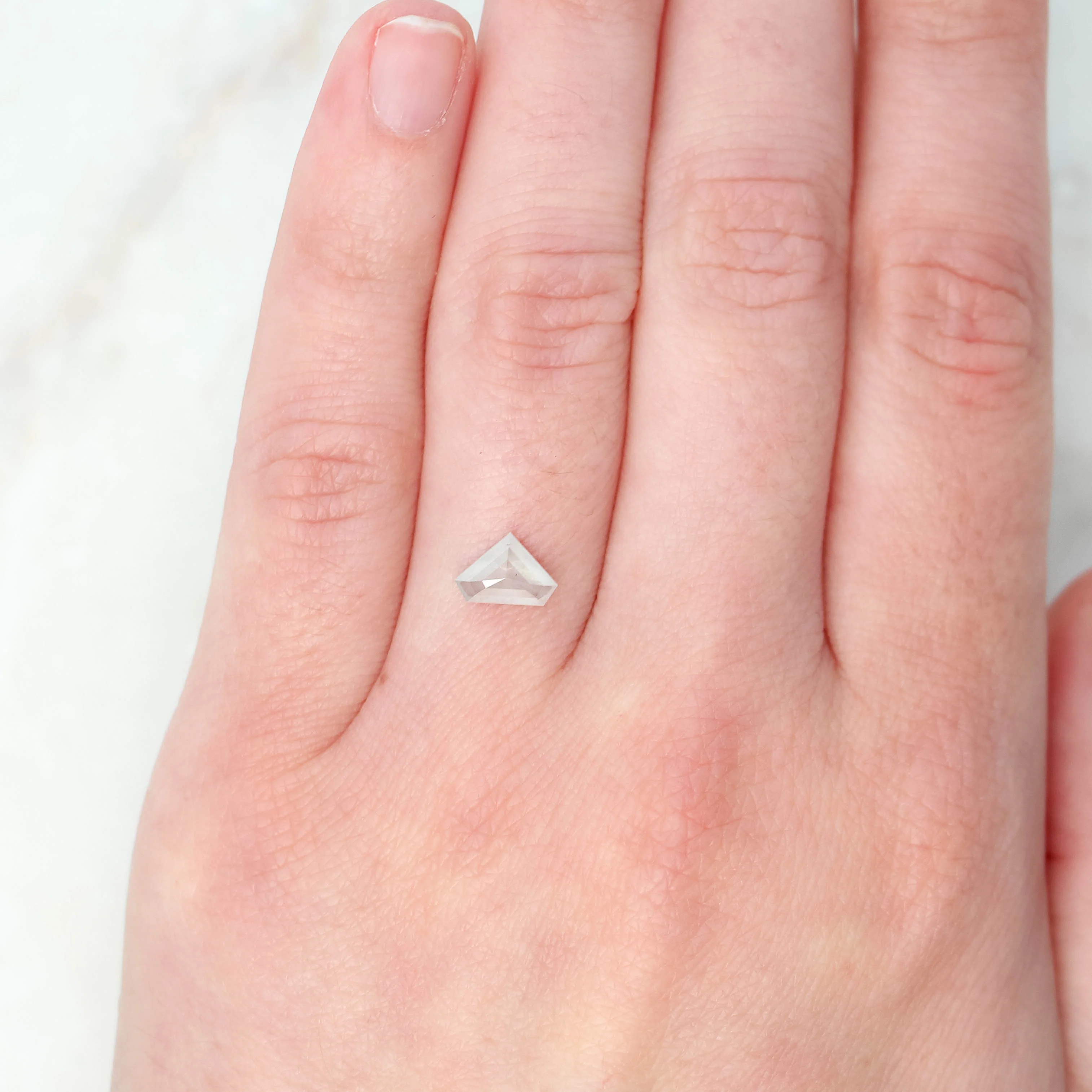0.80 Carat Misty White Shield Salt and Pepper Diamond for Custom Work - Inventory Code MWS080 - Image 2