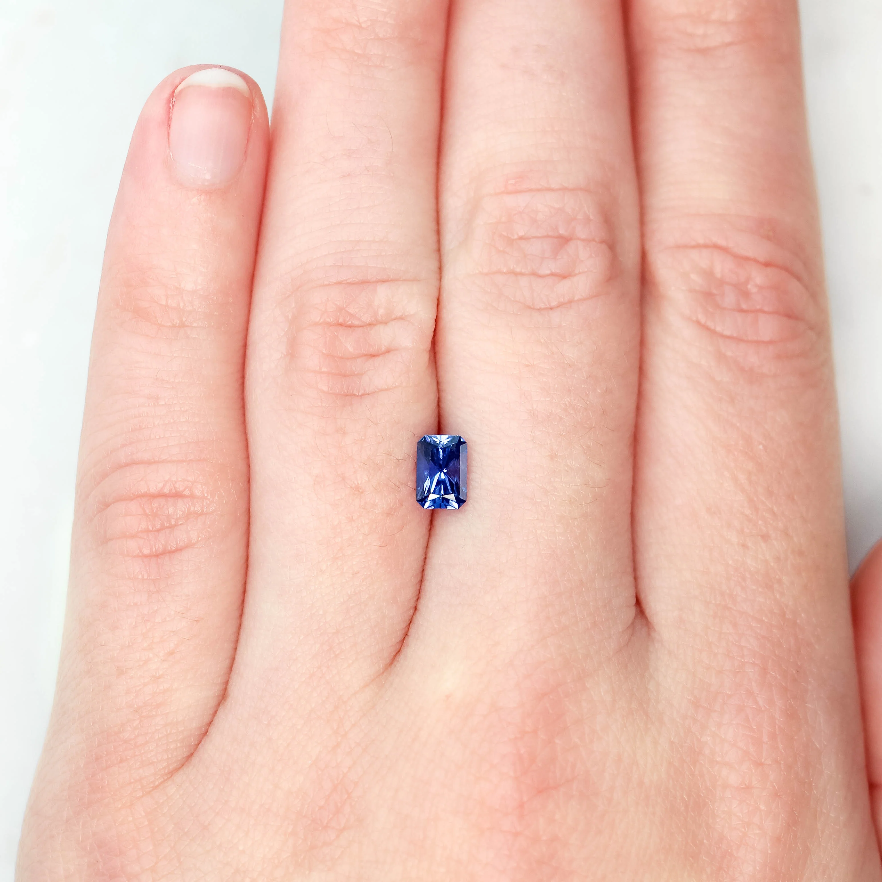 0.80 Carat Radiant Cut Cornflower Blue Sapphire for Custom Work - Inventory Code BRS080 - Image 2
