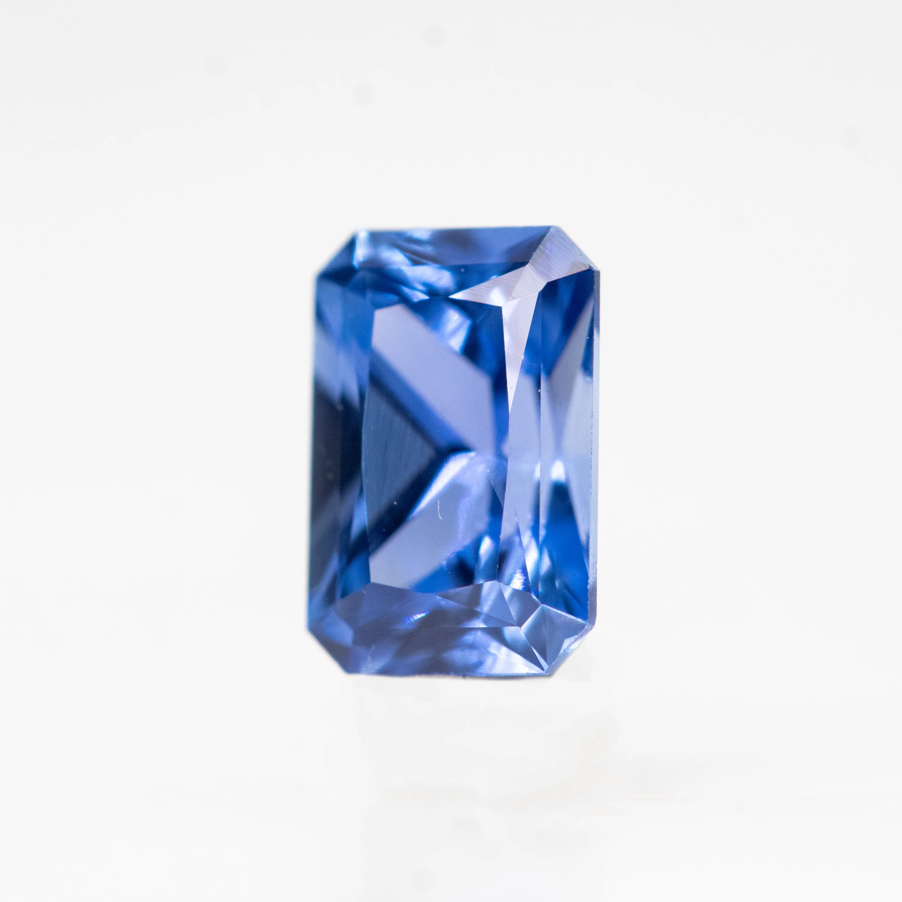 0.80 Carat Radiant Cut Cornflower Blue Sapphire for Custom Work - Inventory Code BRS080 - Image 3