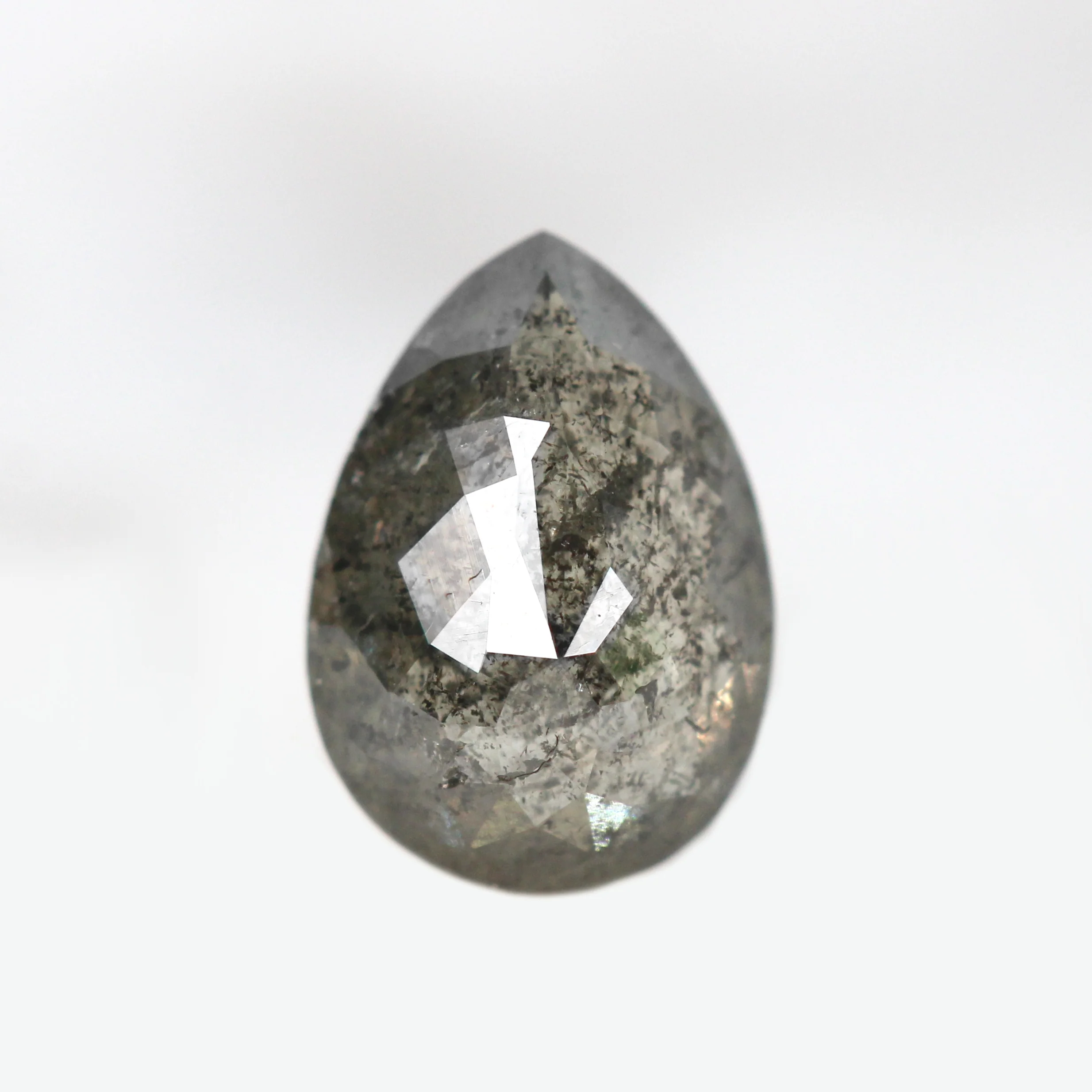 0.85 Carat Dark Gray Pear Salt and Pepper Diamond for Custom Work - Inventory Code DSP085 - Image 2