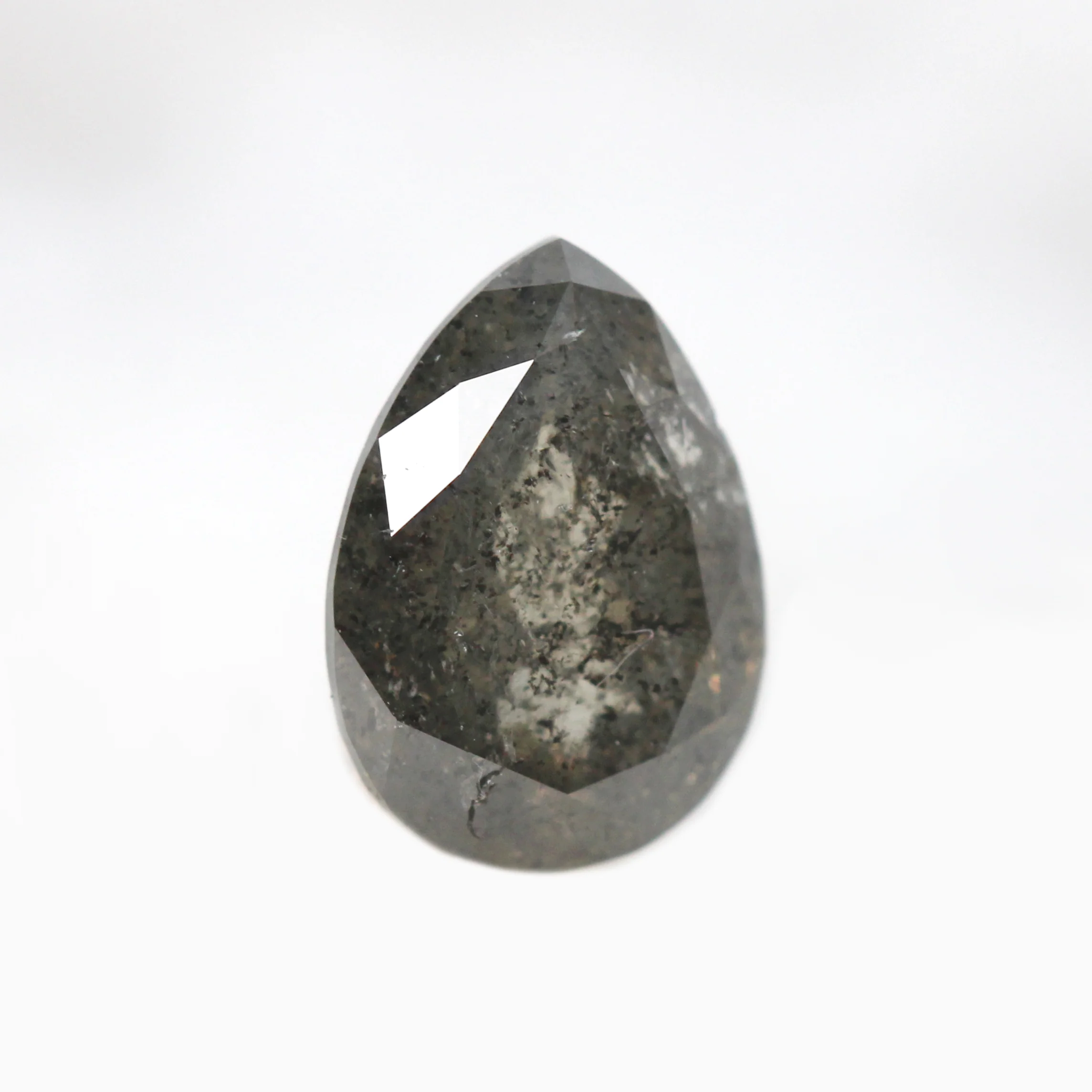 0.85 Carat Dark Gray Pear Salt and Pepper Diamond for Custom Work - Inventory Code DSP085 - Image 4