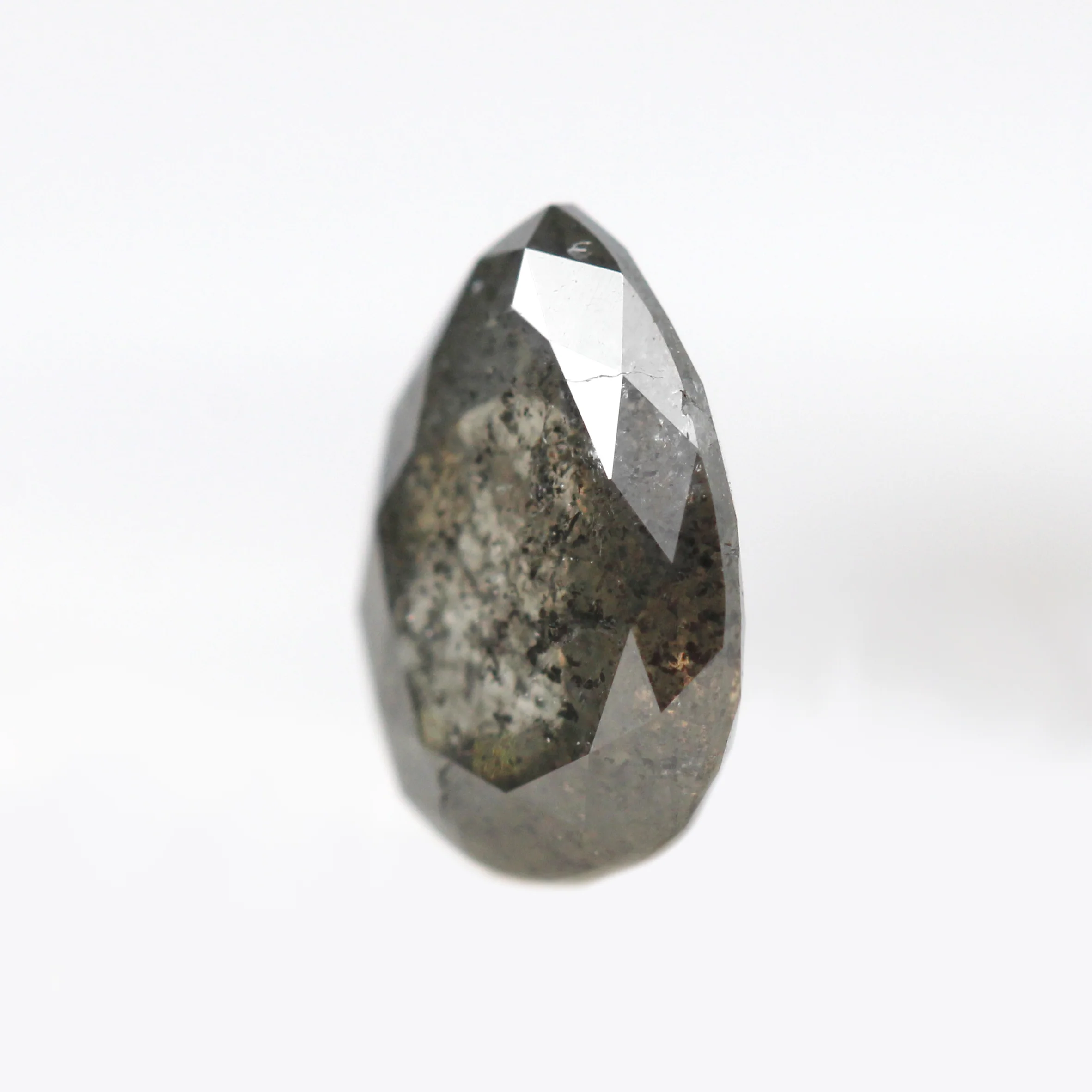0.85 Carat Dark Gray Pear Salt and Pepper Diamond for Custom Work - Inventory Code DSP085 - Image 5