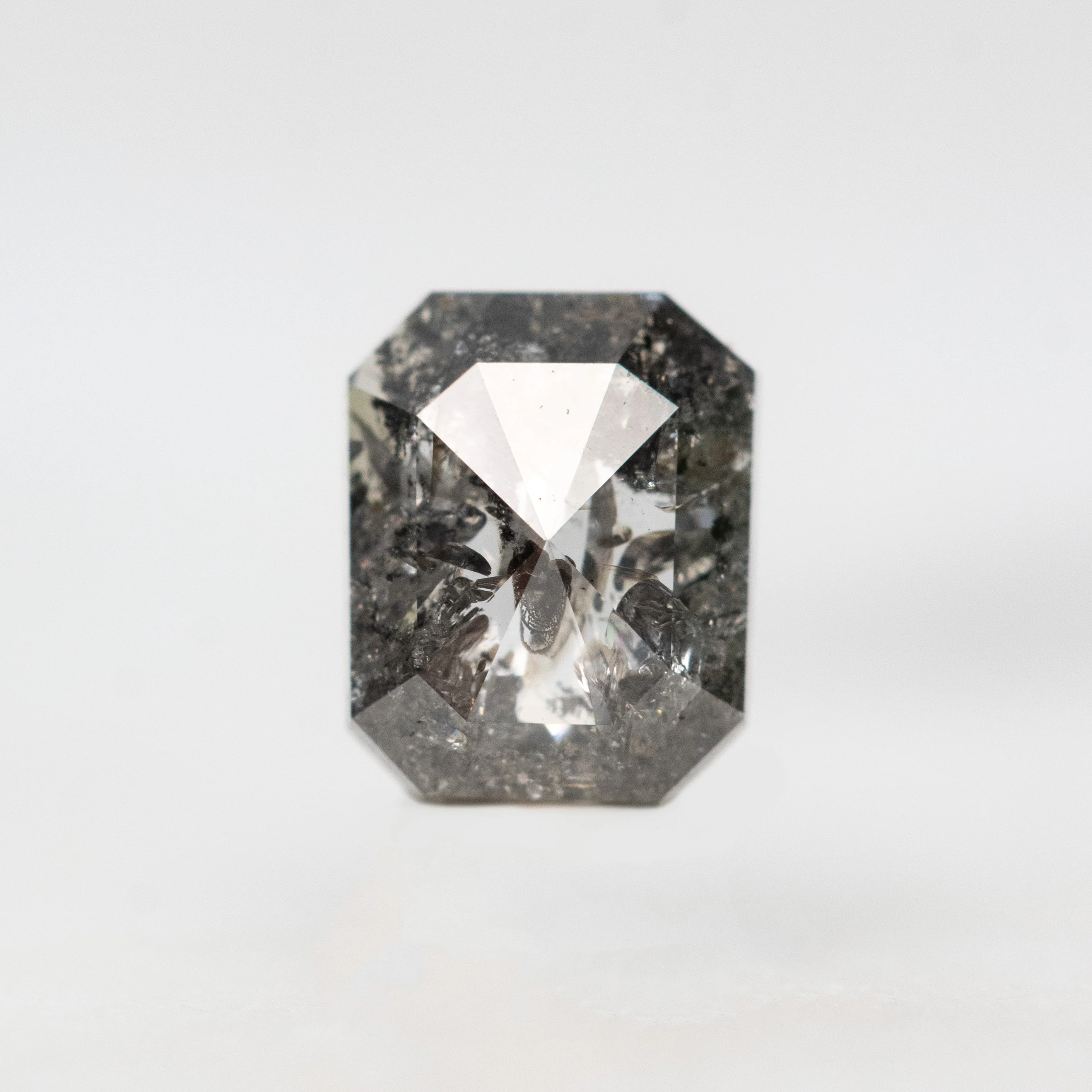 0.88 Carat Dark and Clear Emerald Cut Salt and Pepper Diamond for Custom Work - Inventory Code DCEC088