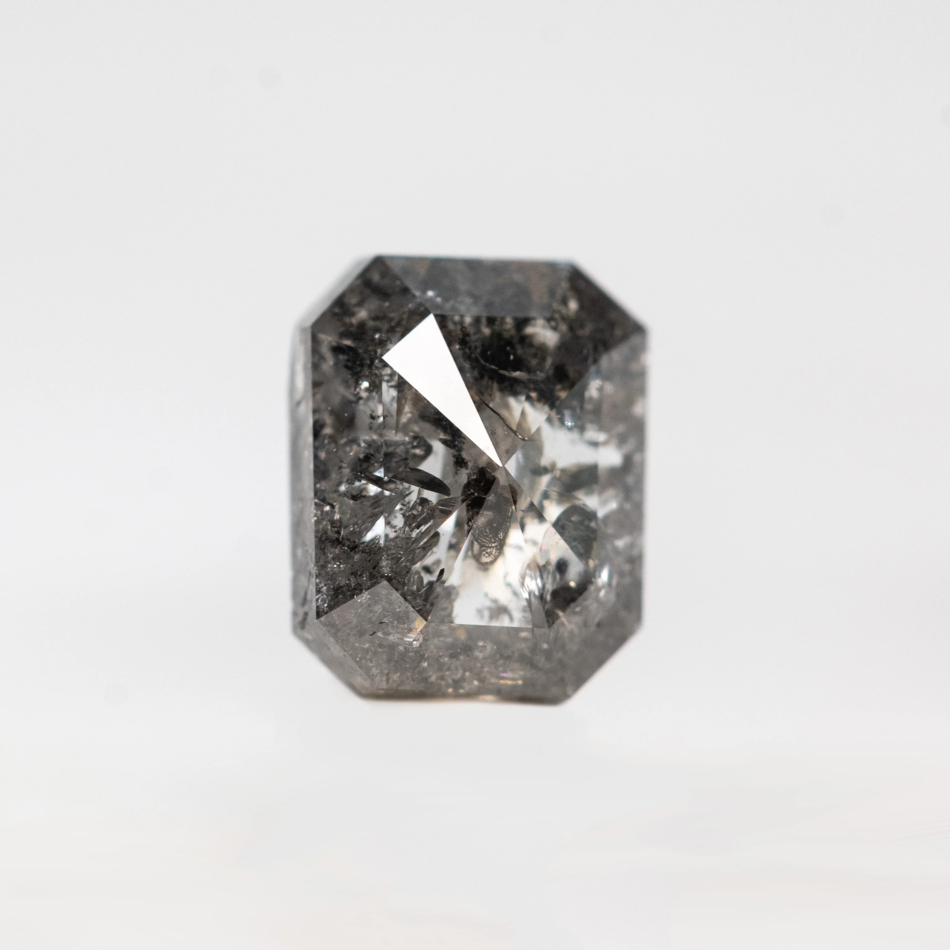 0.88 Carat Dark and Clear Emerald Cut Salt and Pepper Diamond for Custom Work - Inventory Code DCEC088 - Image 4