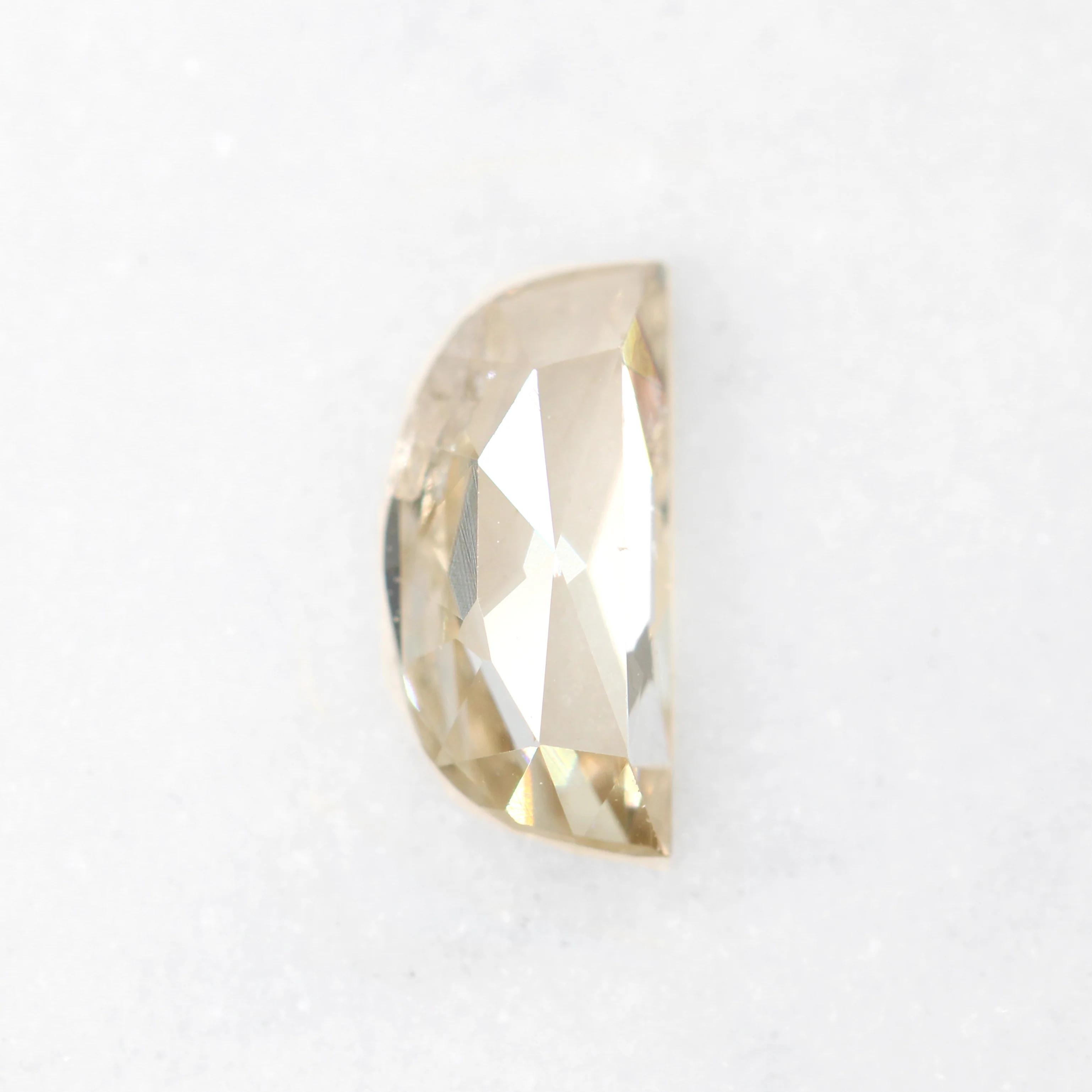 0.89 Carat Champagne Half Moon Salt and Pepper Diamond for Custom Work - Inventory Code CCHM089