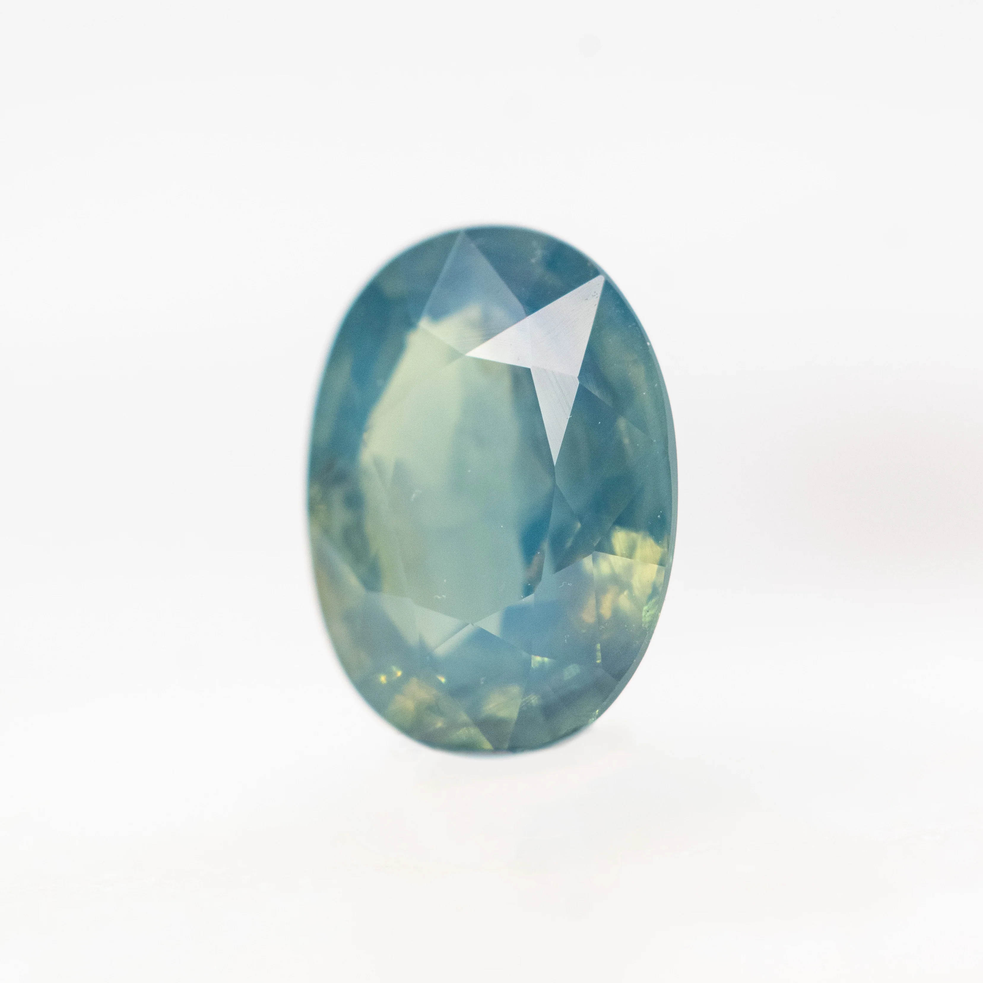 0.90 Carat Multicolor Teal Oval Sapphire for Custom Work - Inventory Code MCOS090 - Image 3
