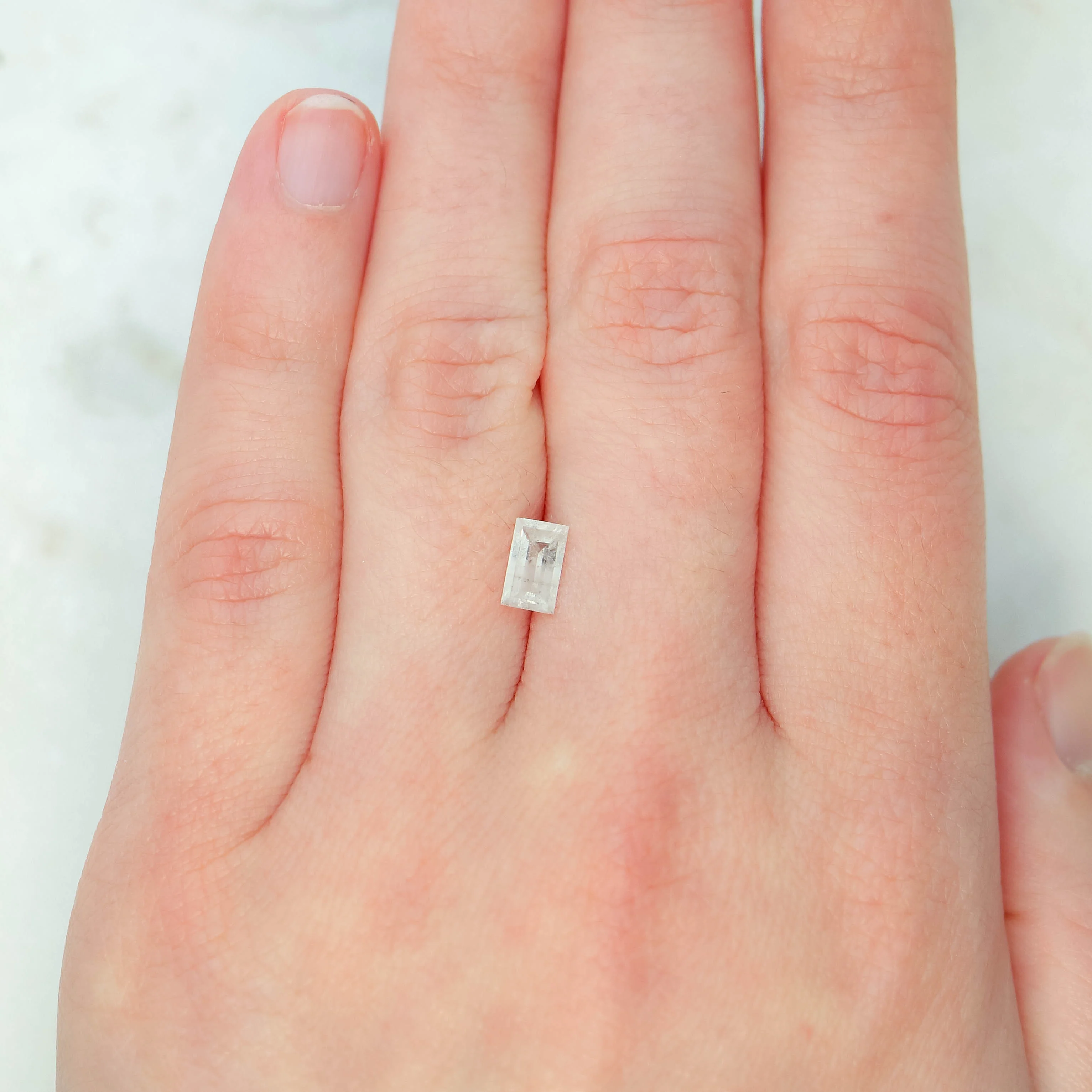 0.90 Carat White Baguette Salt and Pepper Diamond for Custom Work - Inventory Code SCB090 - Image 2