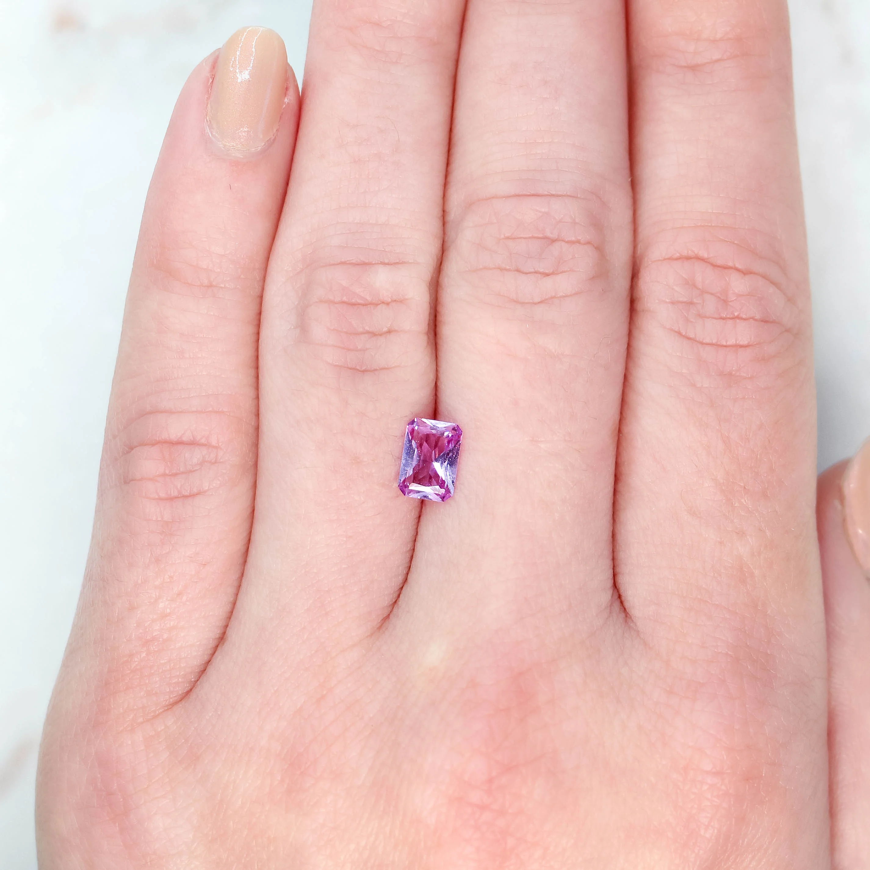 0.92 Carat Pink Radiant Cut Sapphire for Custom Work - Inventory Code PRS092 - Image 2