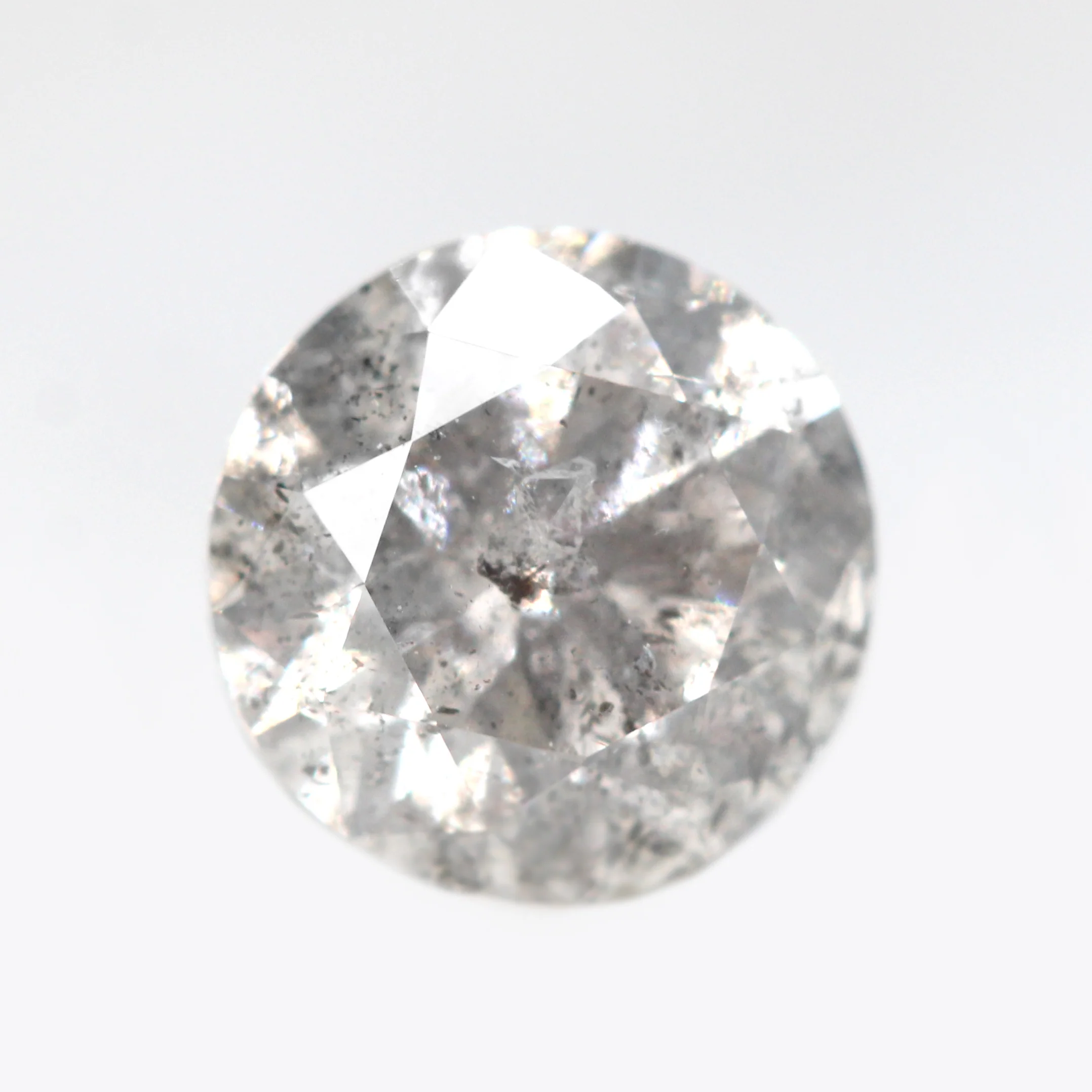 0.92 Carat Round Gray Salt and Pepper Diamond for Custom Work - Inventory Code SGRD092