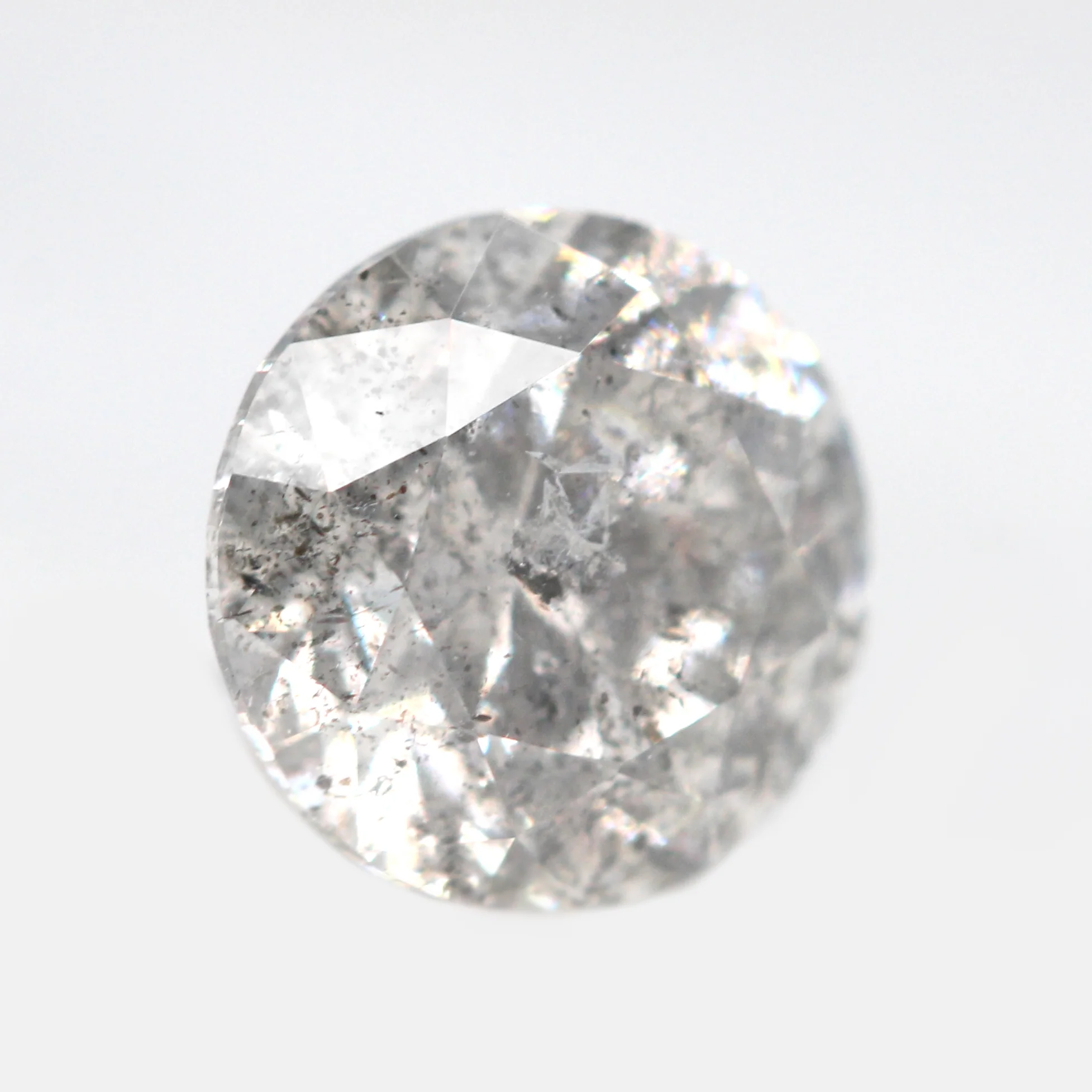 0.92 Carat Round Gray Salt and Pepper Diamond for Custom Work - Inventory Code SGRD092 - Image 3