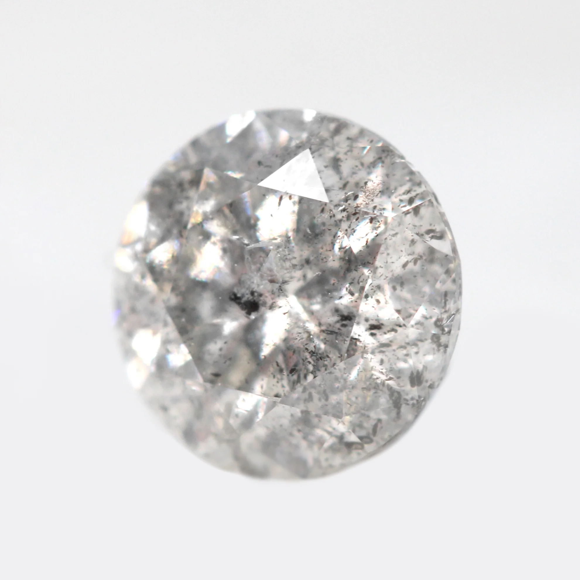 0.92 Carat Round Gray Salt and Pepper Diamond for Custom Work - Inventory Code SGRD092 - Image 4