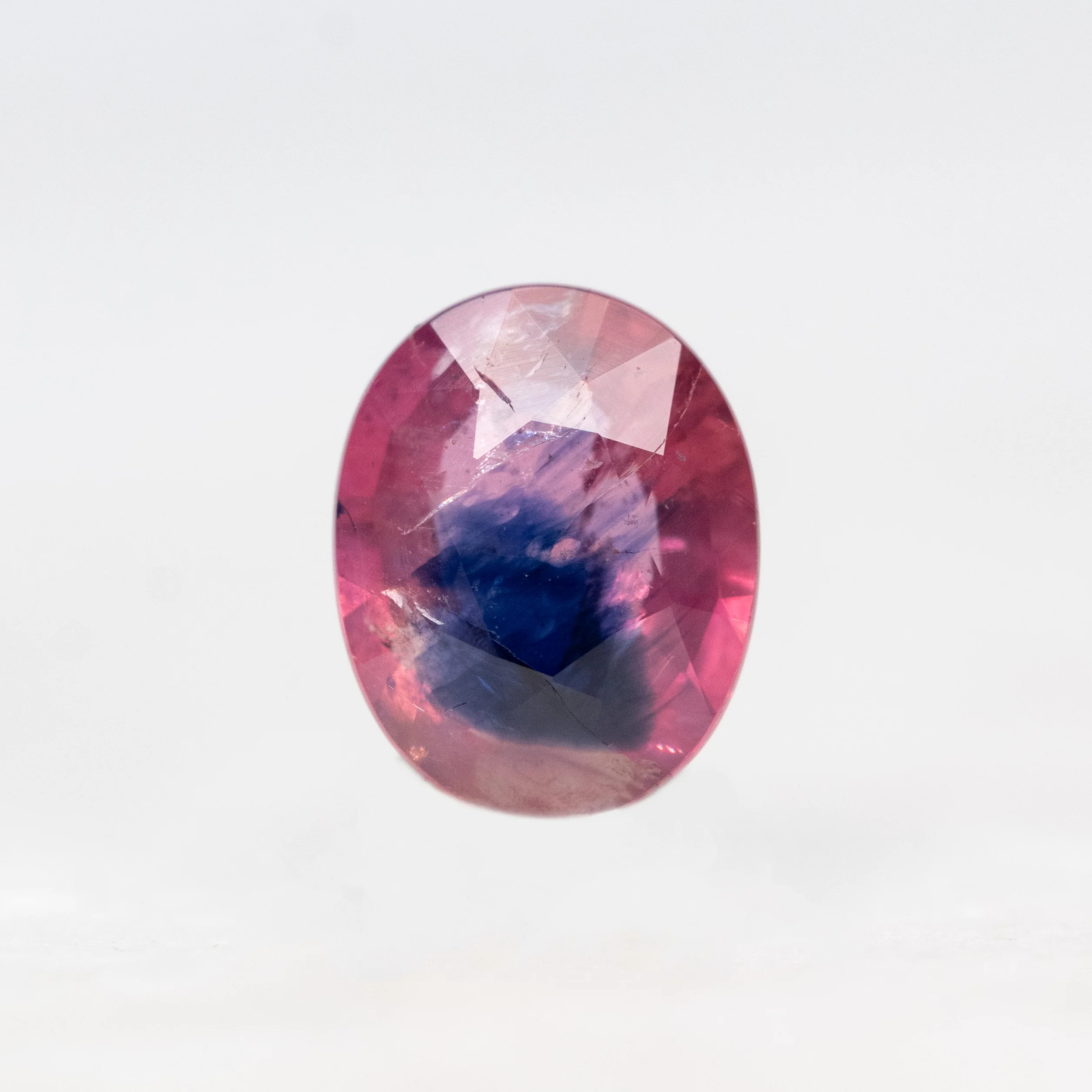 0.93 Carat Bicolor Pink and Purple Oval Sapphire for Custom Work - Inventory Code PPOS093
