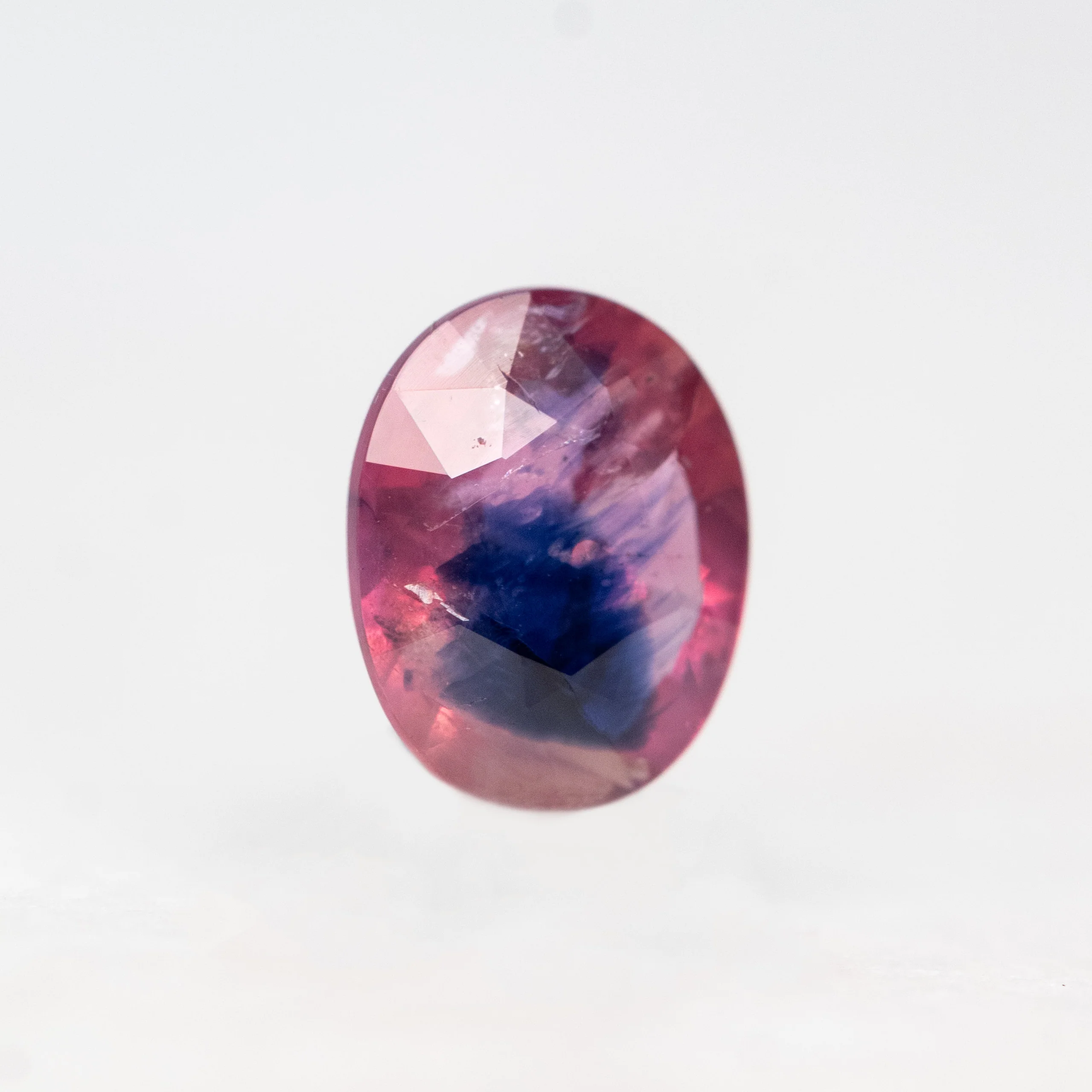 0.93 Carat Bicolor Pink and Purple Oval Sapphire for Custom Work - Inventory Code PPOS093 - Image 4