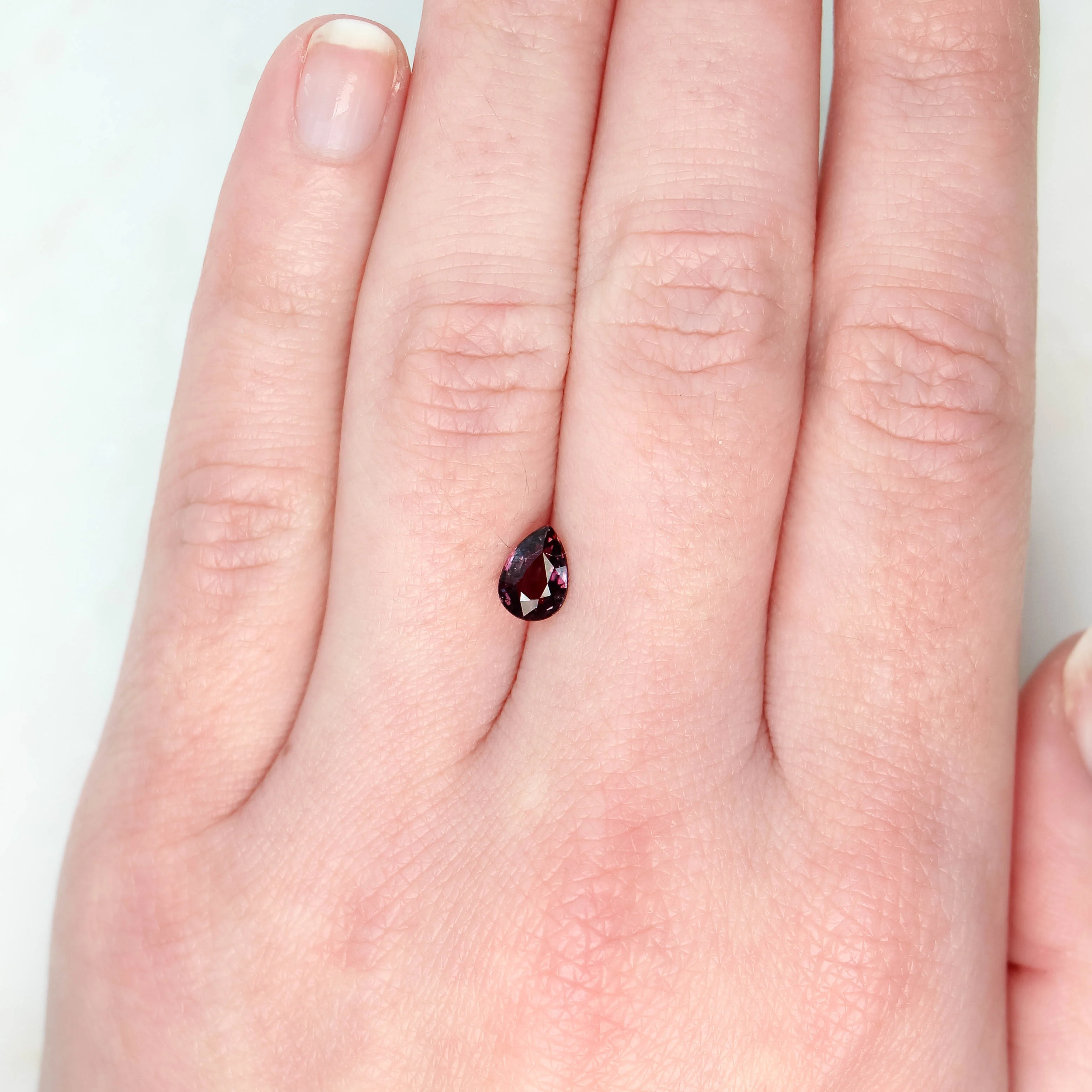 0.94 Carat Burgundy Pear Sapphire for Custom Work - Inventory Code BPS094 - Image 2