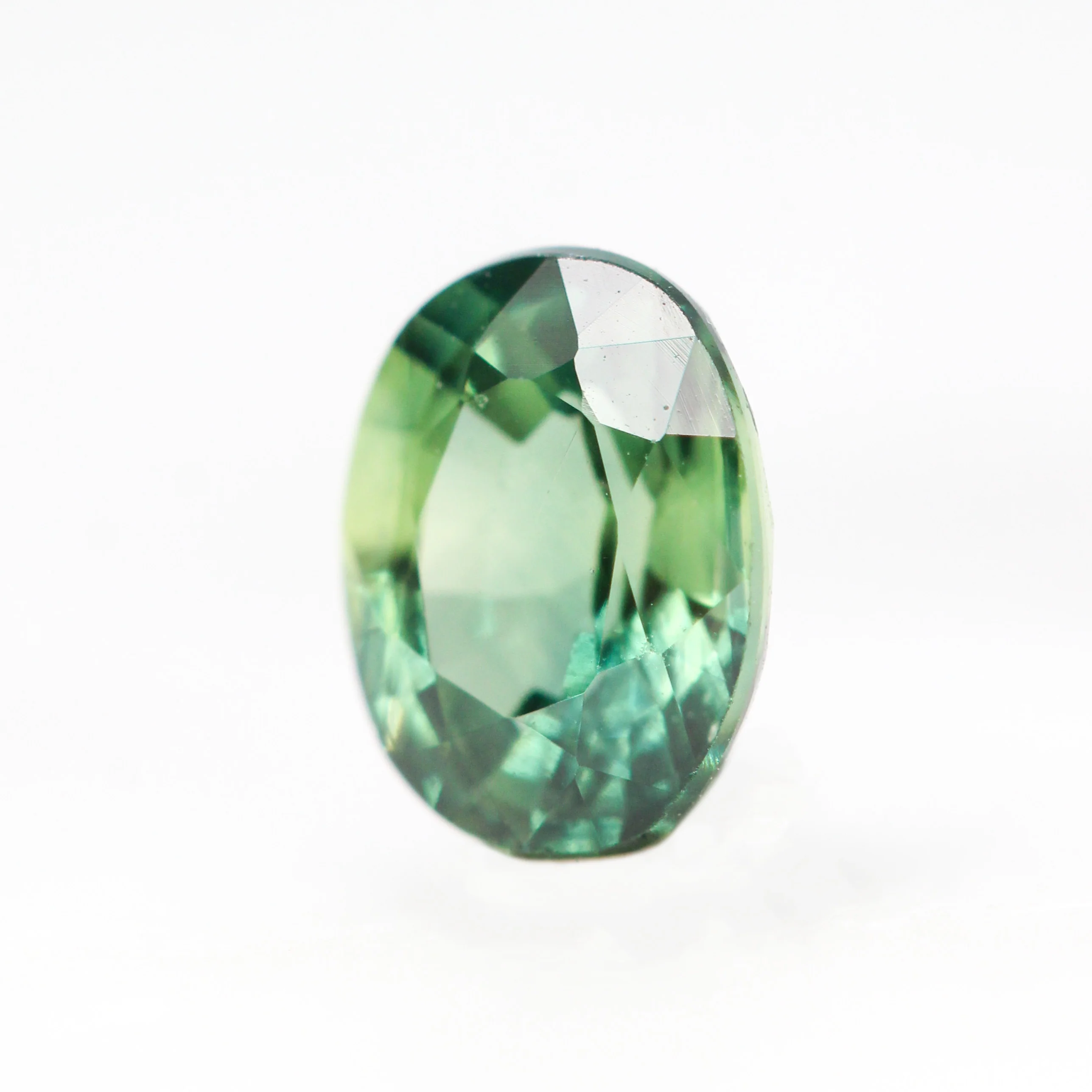 0.95 Carat Green Oval Sapphire for Custom Work - Inventory Code GOS095 - Image 3