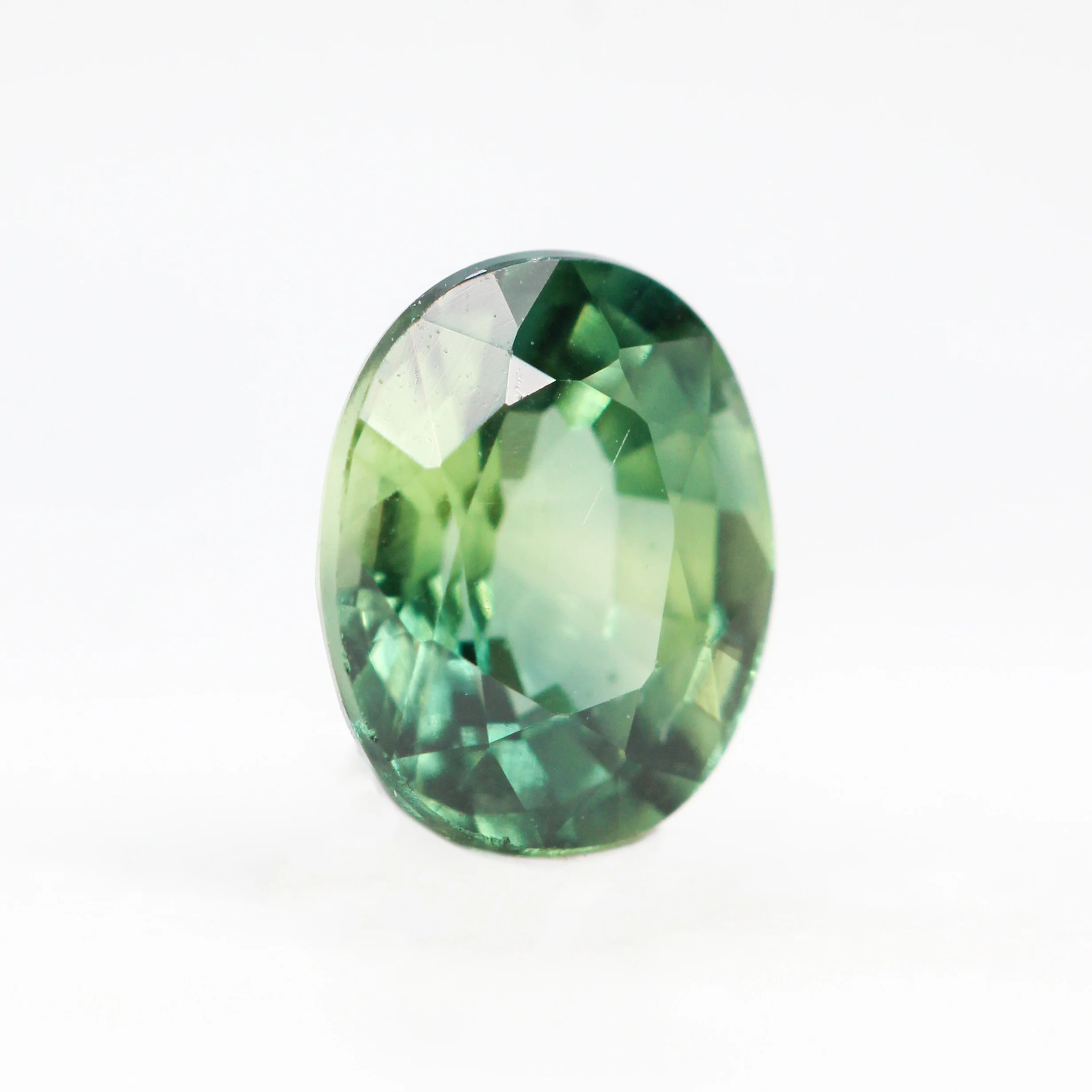 0.95 Carat Green Oval Sapphire for Custom Work - Inventory Code GOS095 - Image 4