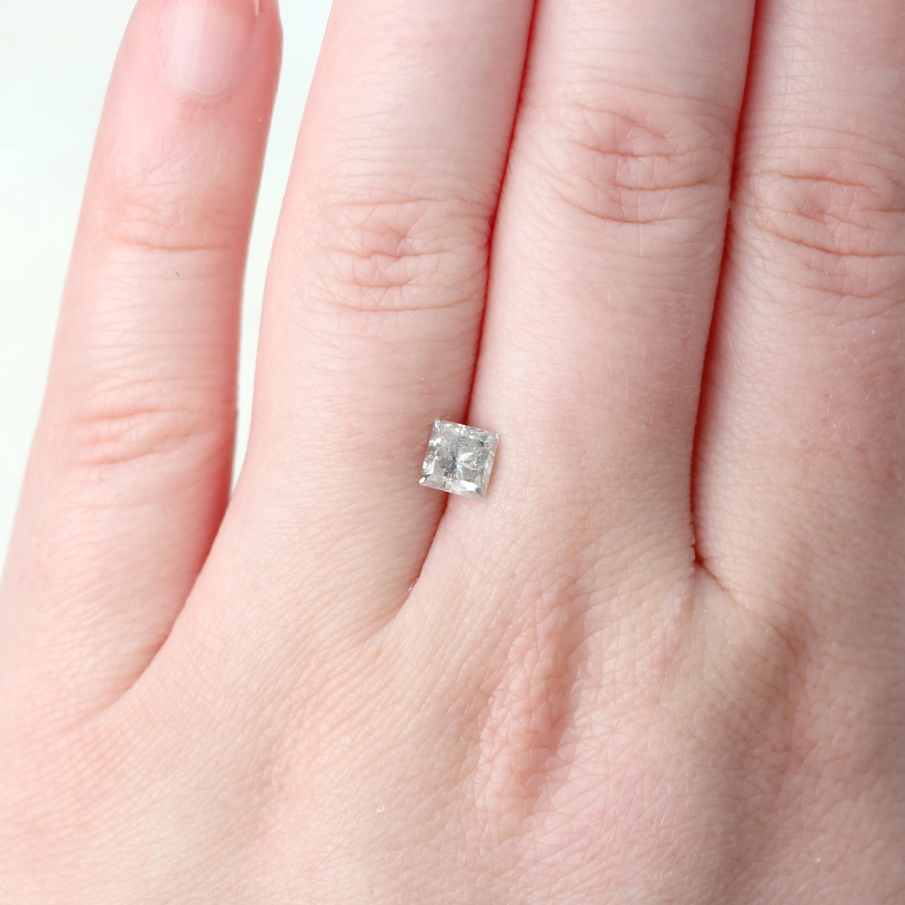 0.98 Carat Gray Princess Cut Salt and Pepper Diamond for Custom Work - Inventory Code PSG098 - Image 2