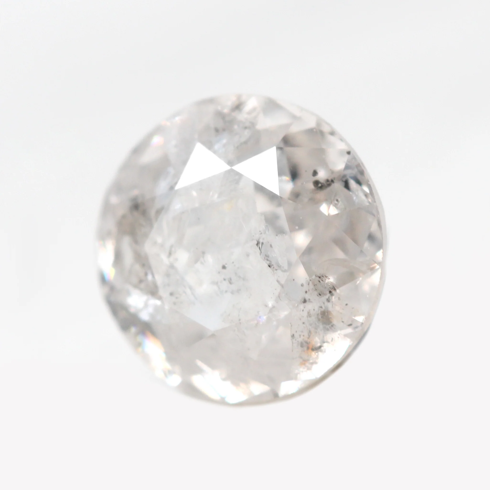 0.98 Carat Round White Salt and Pepper Diamond for Custom Work - Inventory Code SCR098 - Image 3
