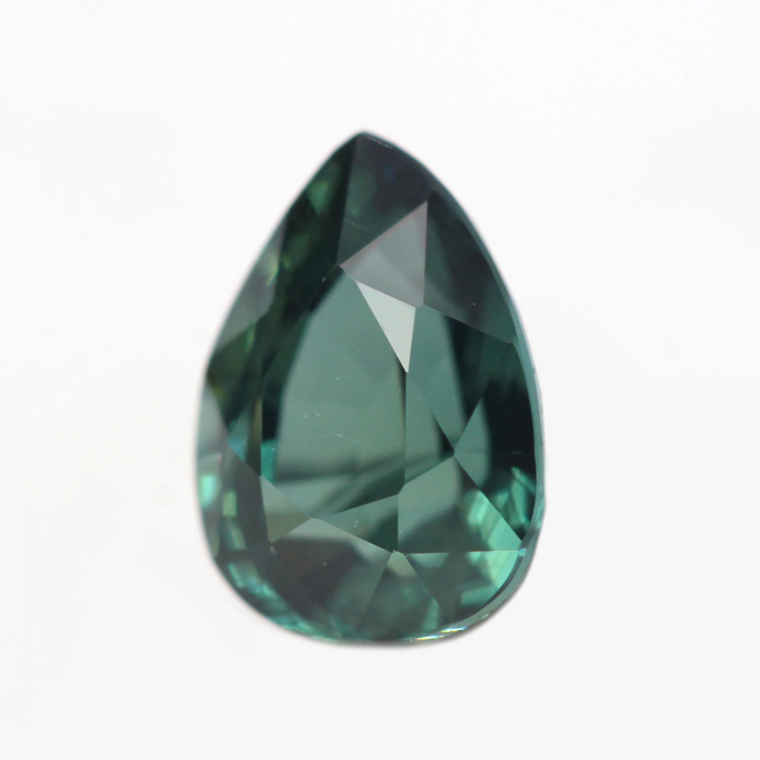 0.98 Carat Teal Green Pear Madagascar Sapphire for Custom Work - Inventory Code TGPS098 - Image 4